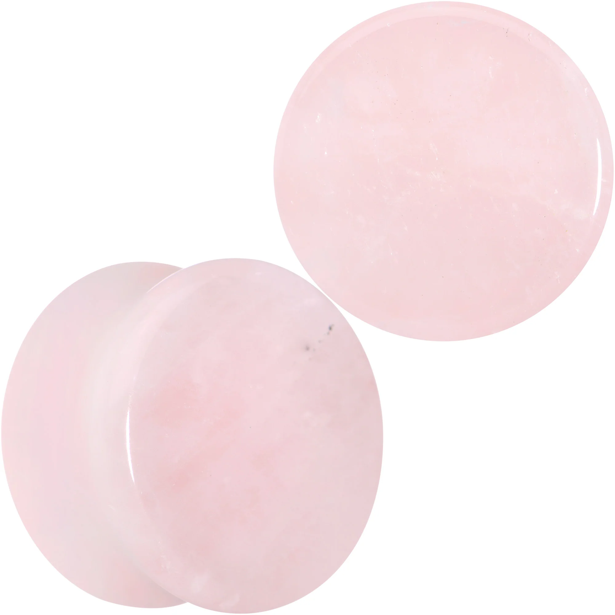 Pink Rose Quartz Round Double Flare Plug Set - Image 18