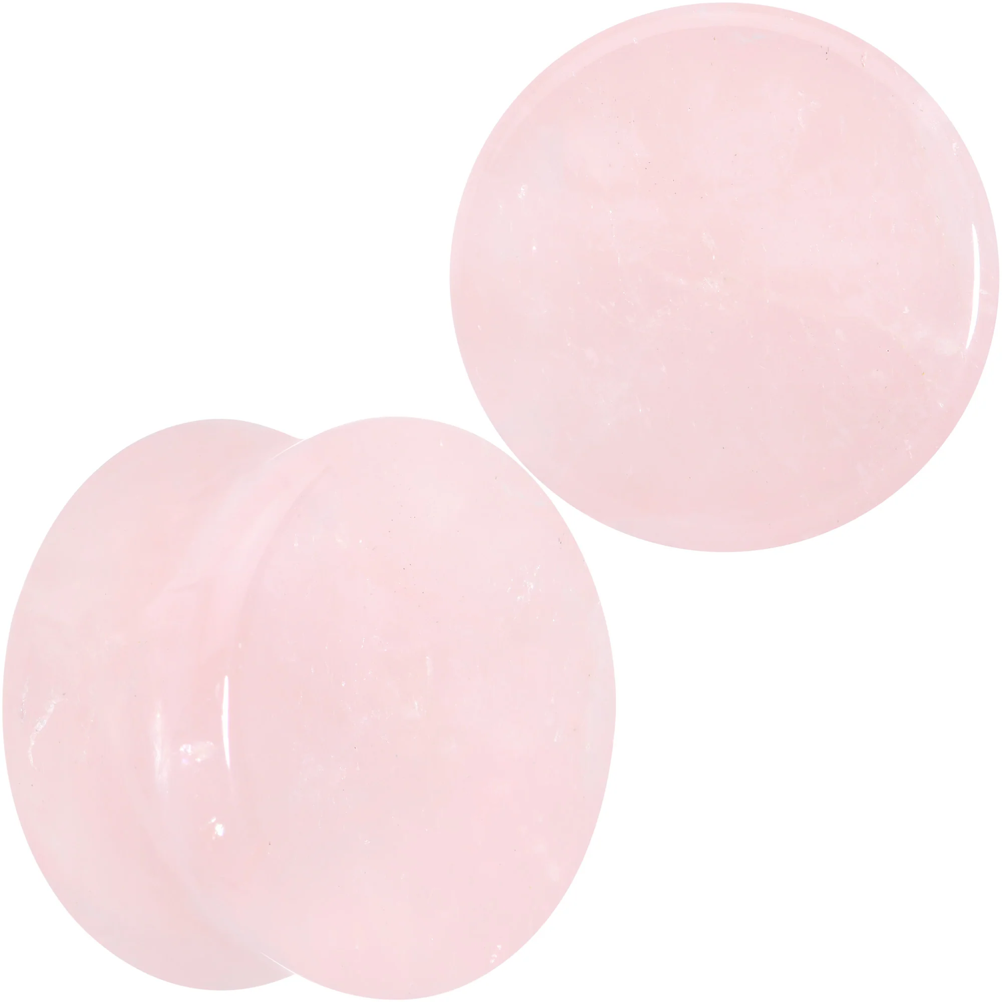 Pink Rose Quartz Round Double Flare Plug Set - Image 19