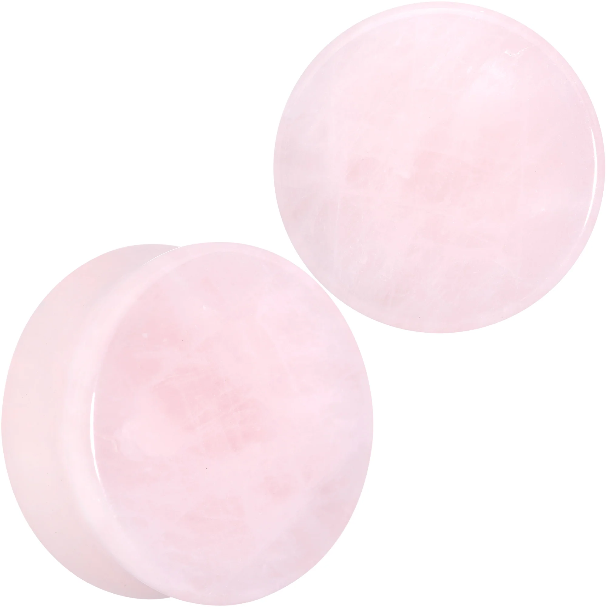 Pink Rose Quartz Round Double Flare Plug Set - Image 23