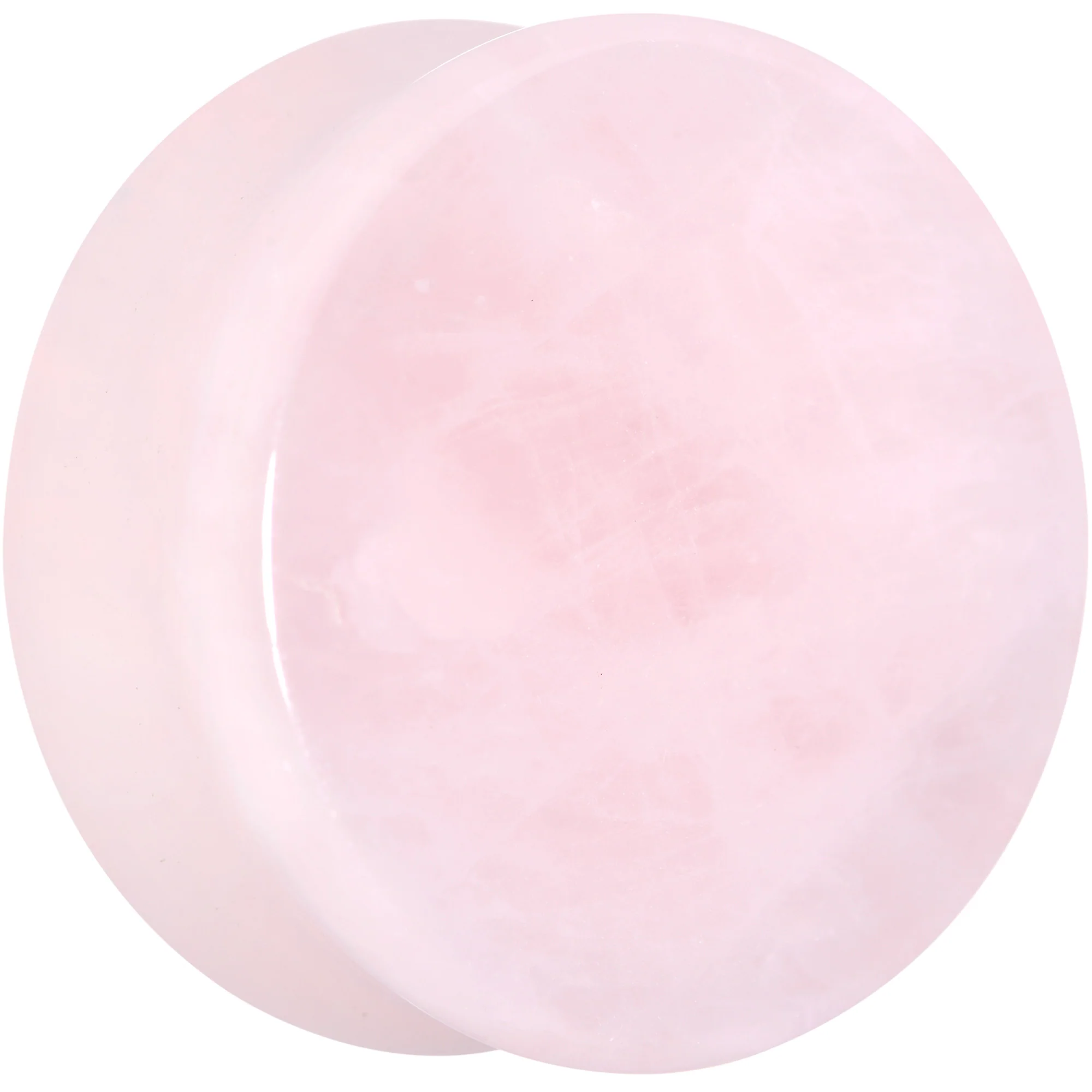 Pink Rose Quartz Round Double Flare Plug Set - Image 3