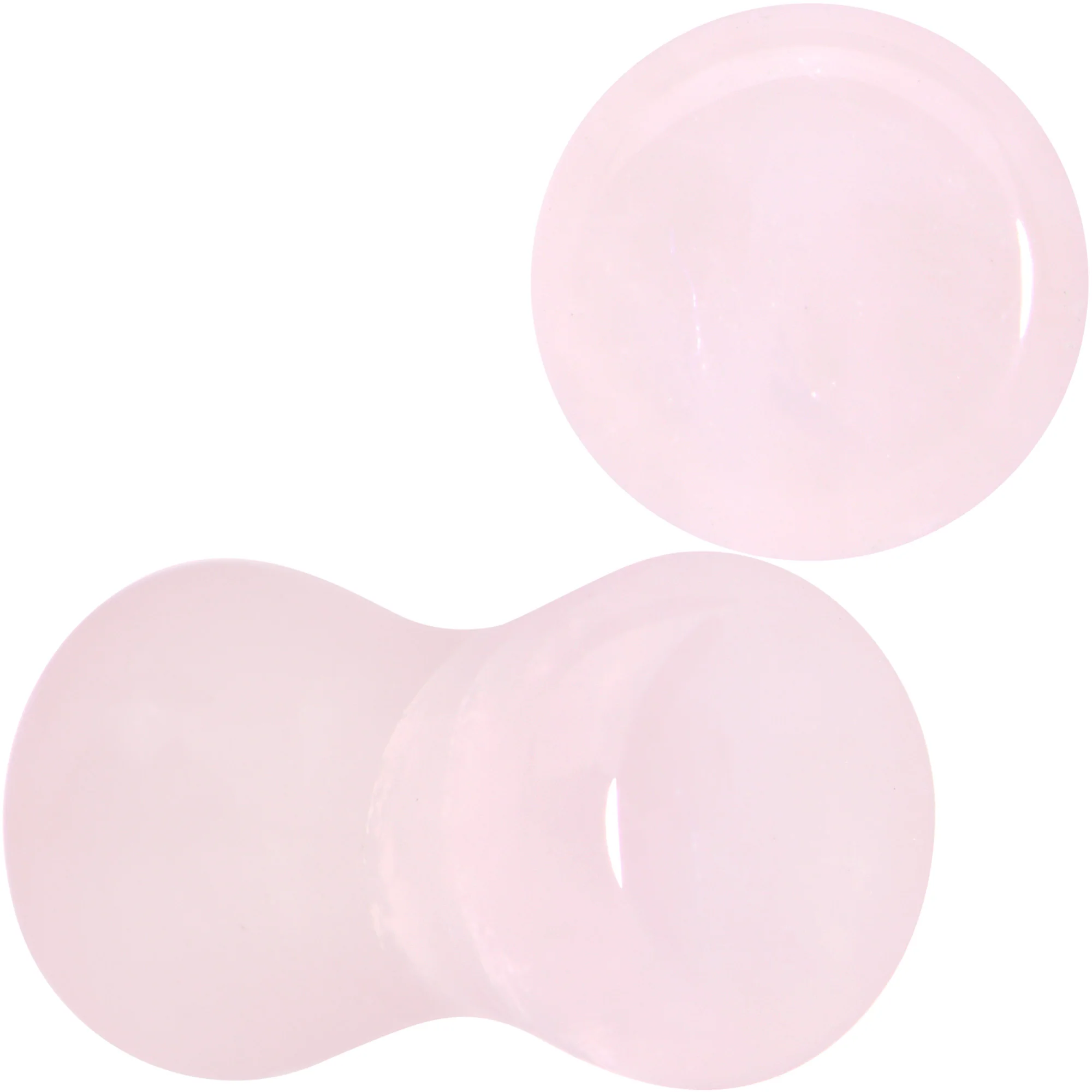 Pink Rose Quartz Round Double Flare Plug Set - Image 7