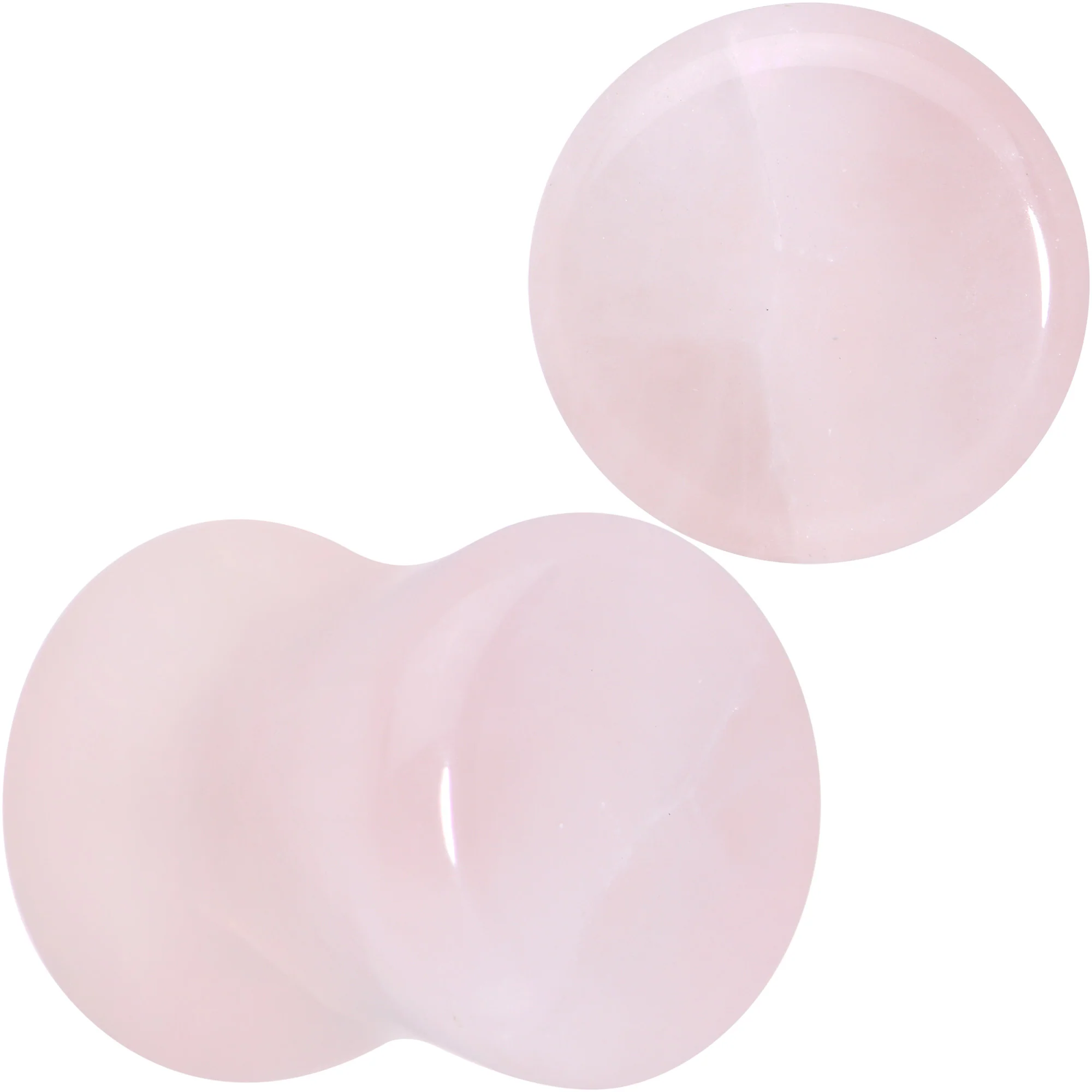 Pink Rose Quartz Round Double Flare Plug Set - Image 9