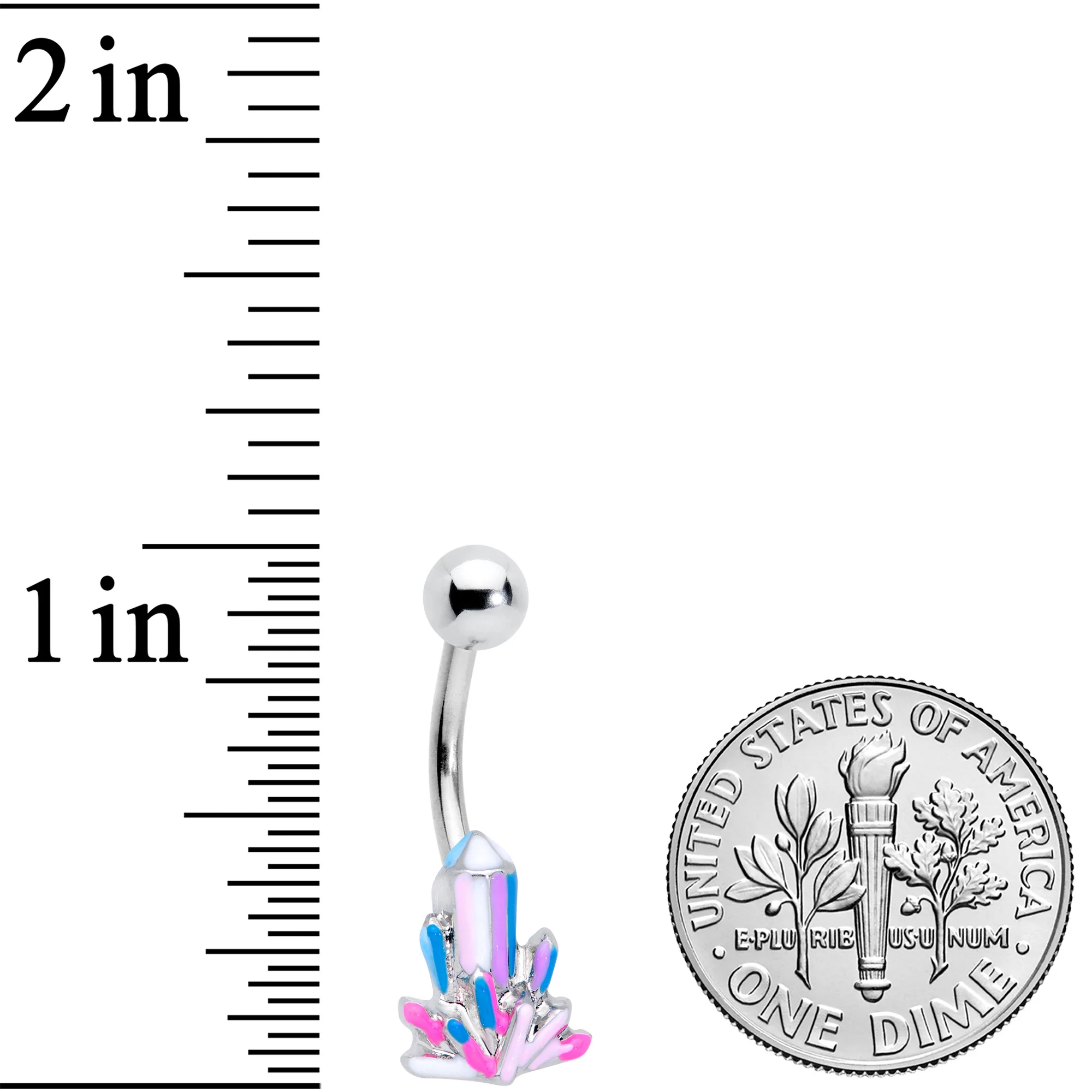 Pink White Geology Belly Ring - Image 2