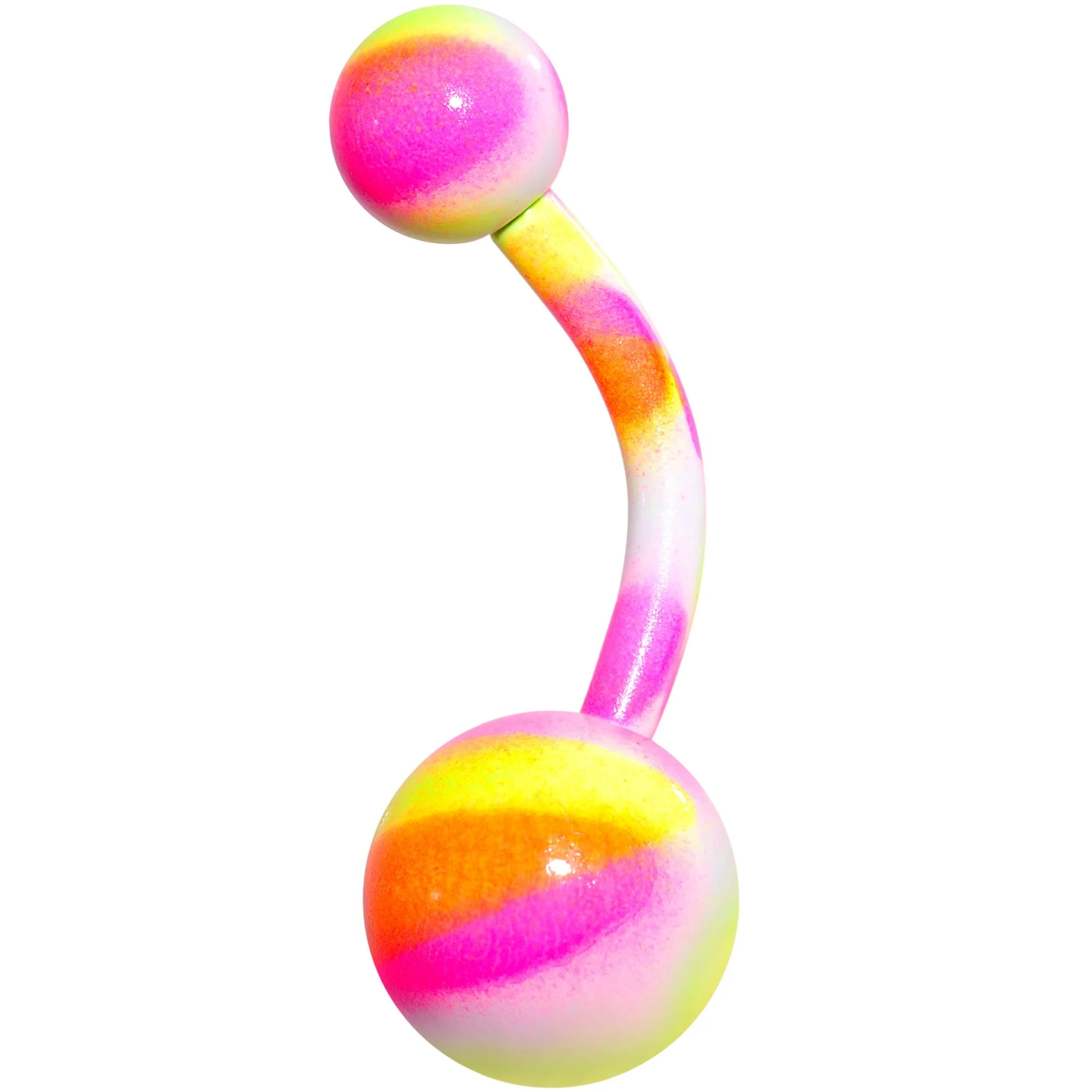 Pink Yellow Cool Camouflage Belly Ring - Image 2