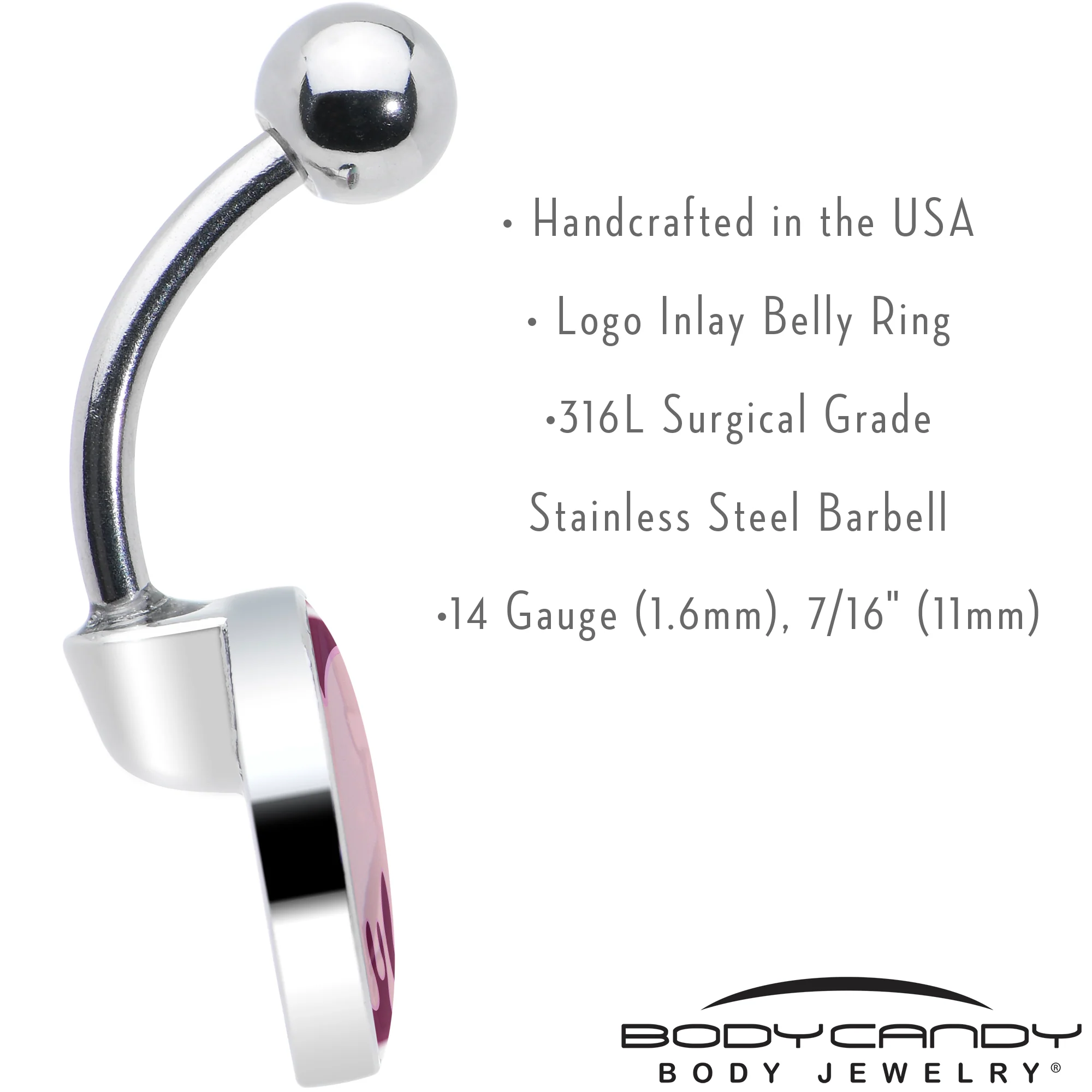 Pinkish Melting Heart Belly Ring by Onyx O - Image 7
