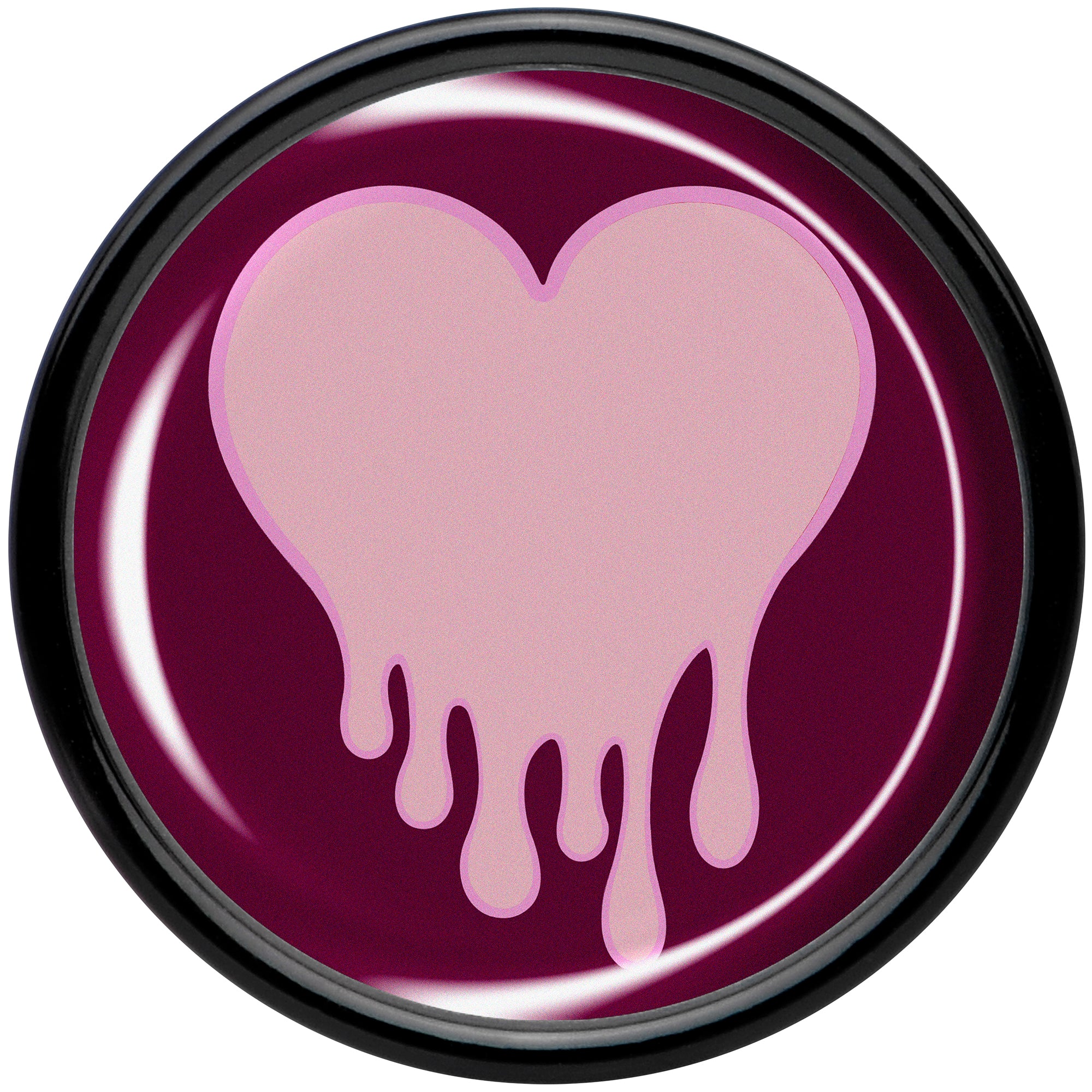 Pinkish Melting Heart Black Acrylic Saddle Plug Set by Onyx O - Image 4