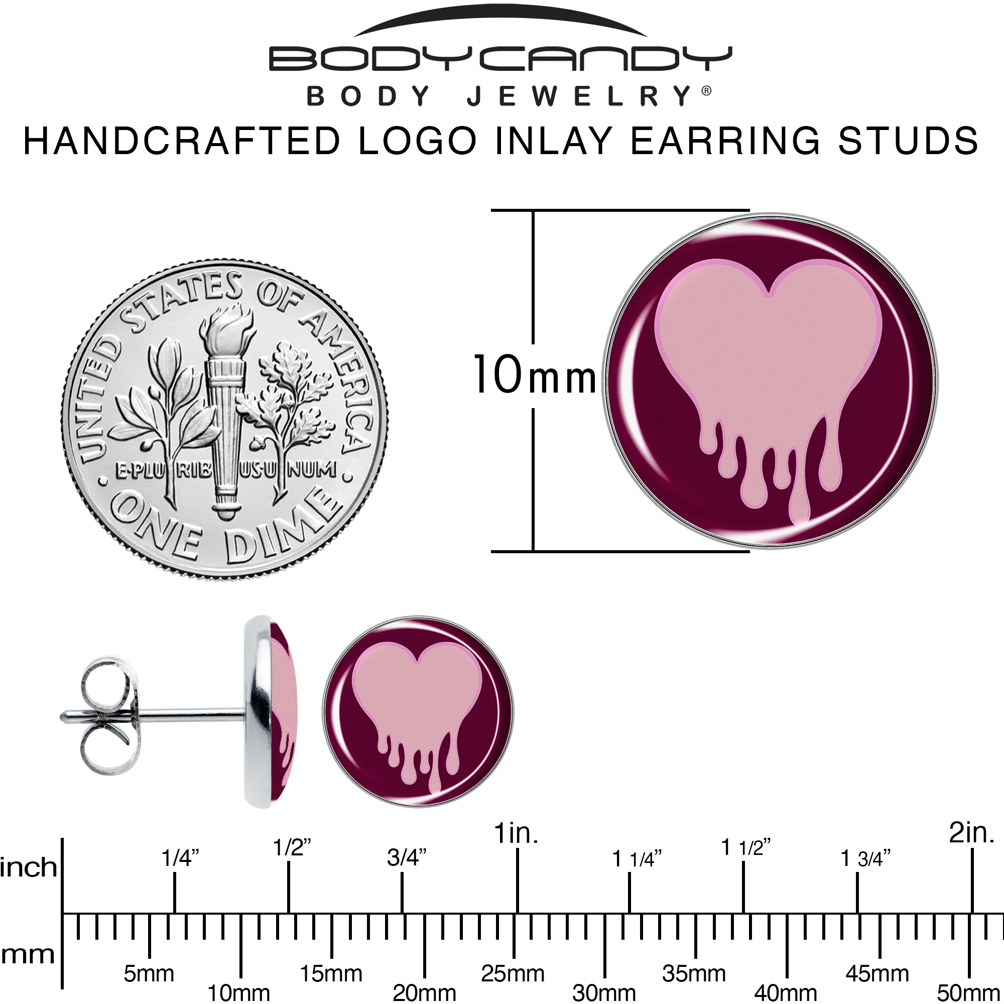 Pinkish Melting Heart Stud Earrings by Onyx O - Image 6