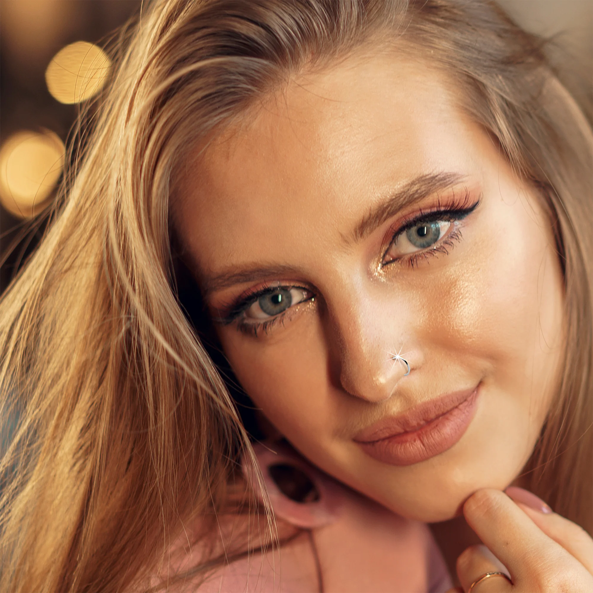 Real Platinum Nose Hoop - Hypoallergenic & Luxurious - Image 4