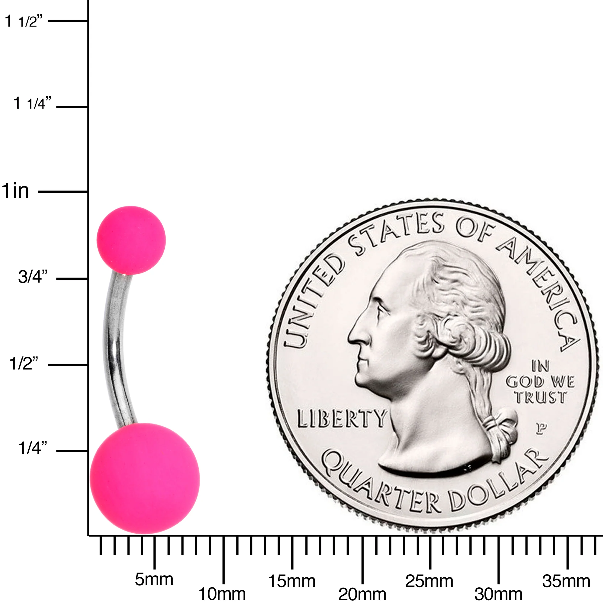Powerfully Pink Soft Finish Belly Ring - Image 2