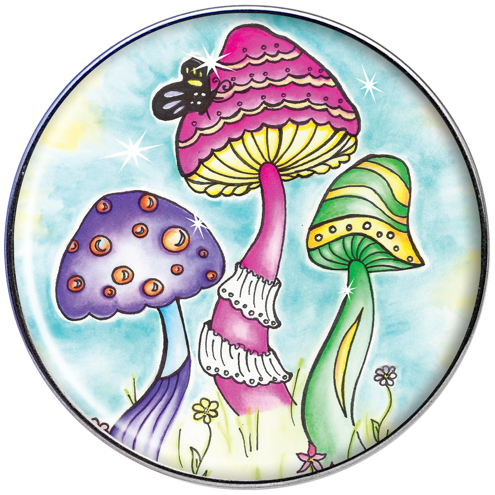 Psychedelic Magic Mushrooms Tragus Cartilage Earring - Image 2