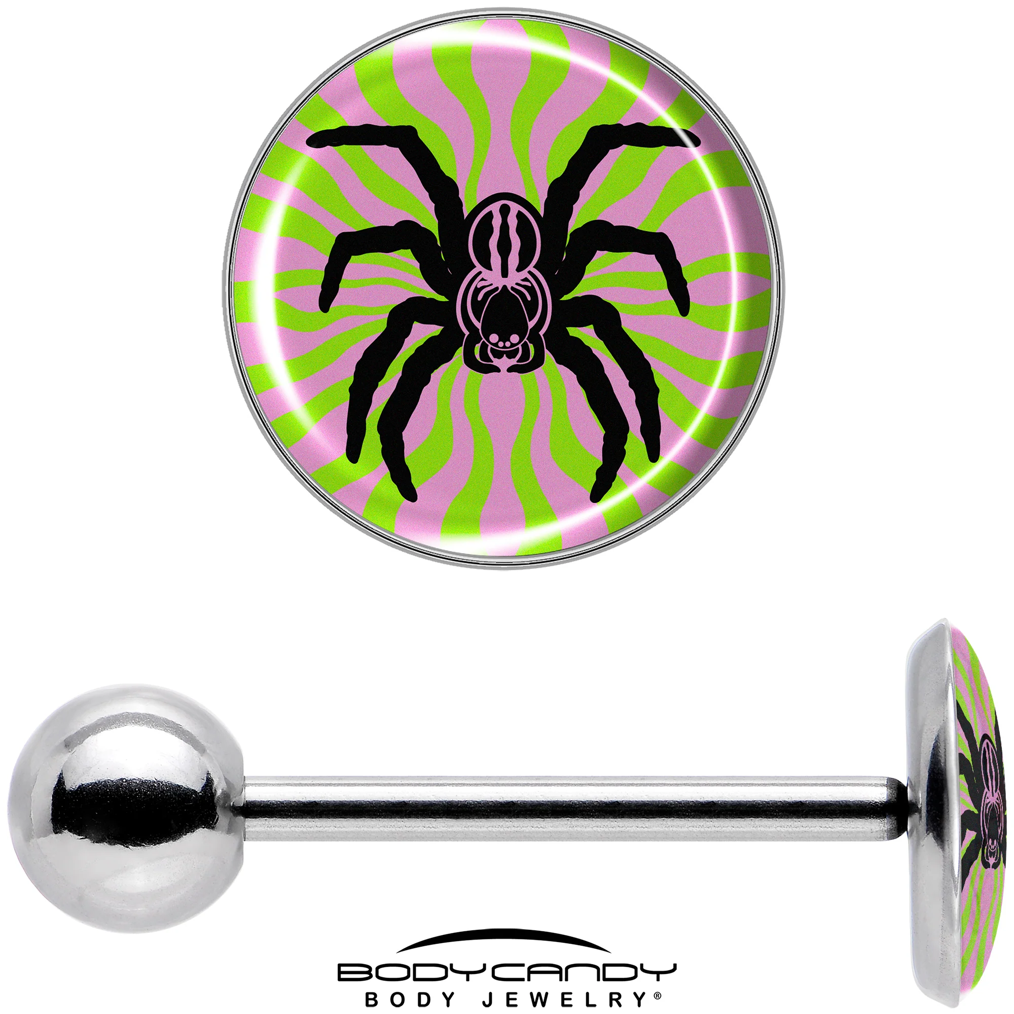 Psychedelic Spider Barbell Tongue Ring by Onyx O - Image 7