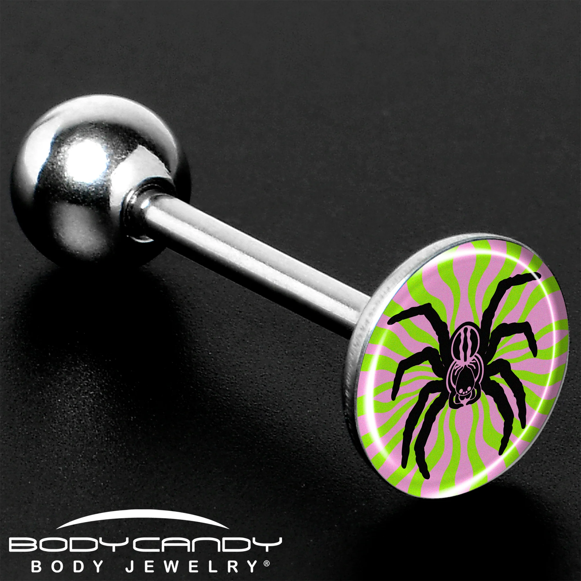 Psychedelic Spider Barbell Tongue Ring by Onyx O - Image 8