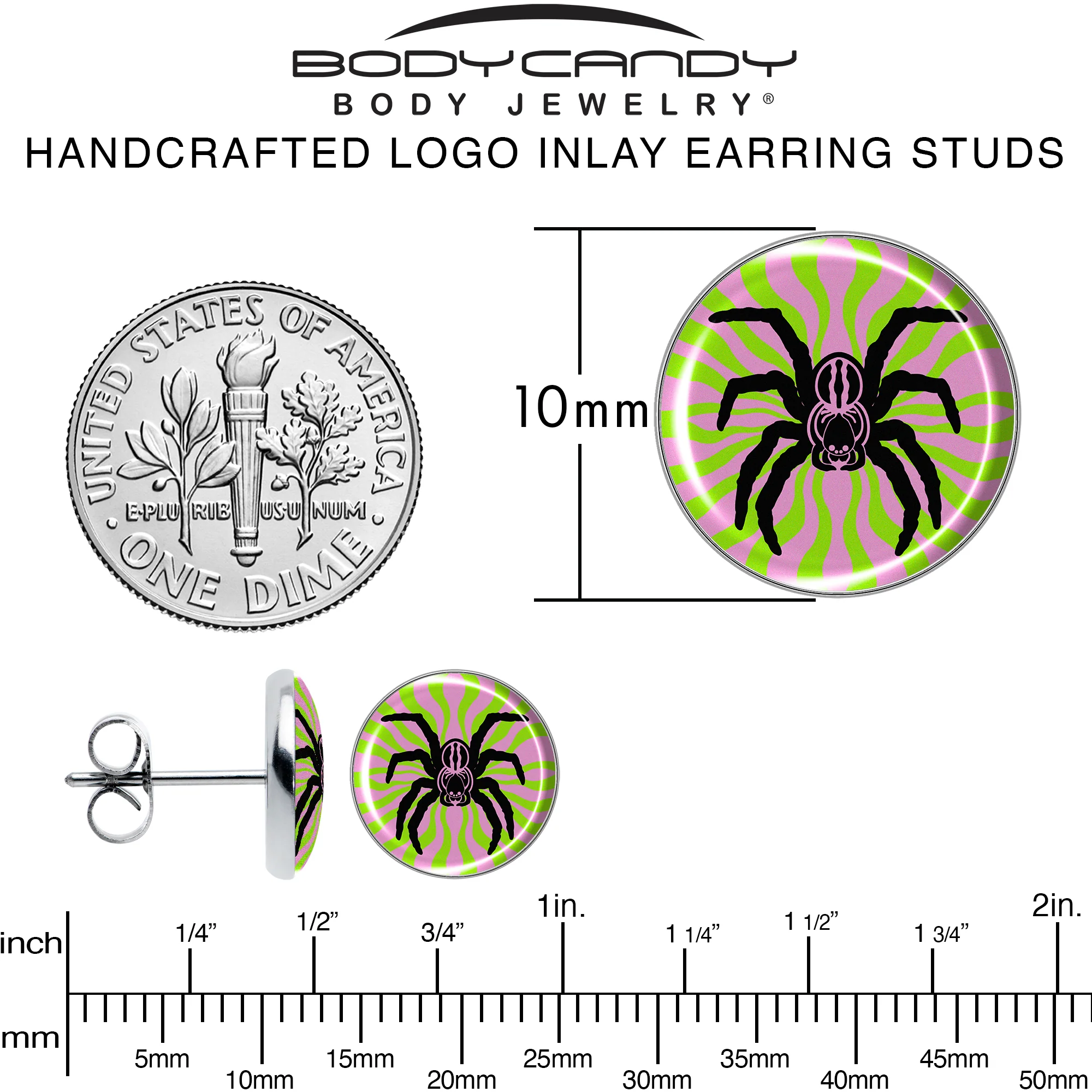 Psychedelic Spider Stud Earrings by Onyx O - Image 6