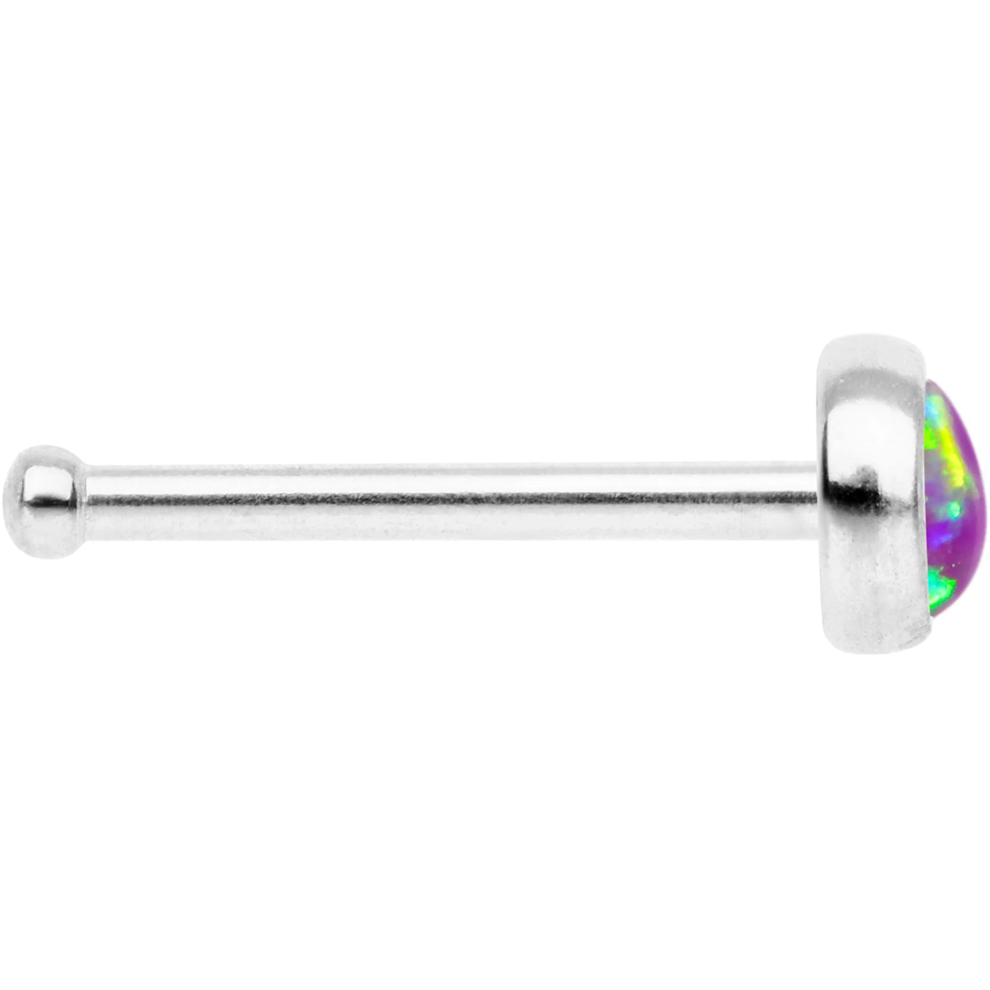 Purple 3mm Synthetic Opal Press Fit Nose Bone - Image 2