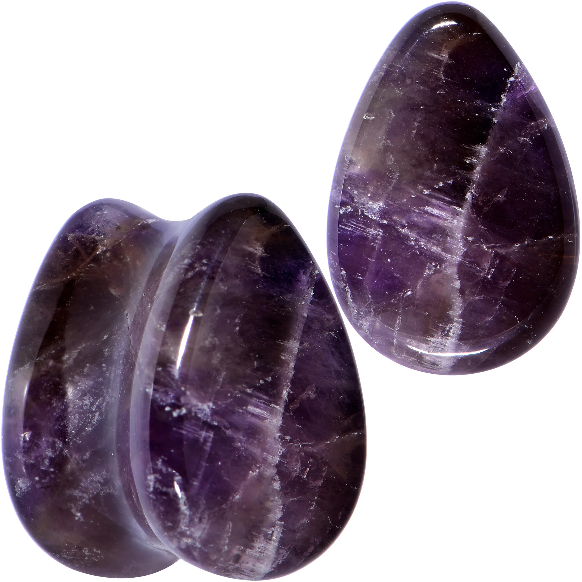 Purple Amethyst Stone Drop Saddle Plug Set - Image 9