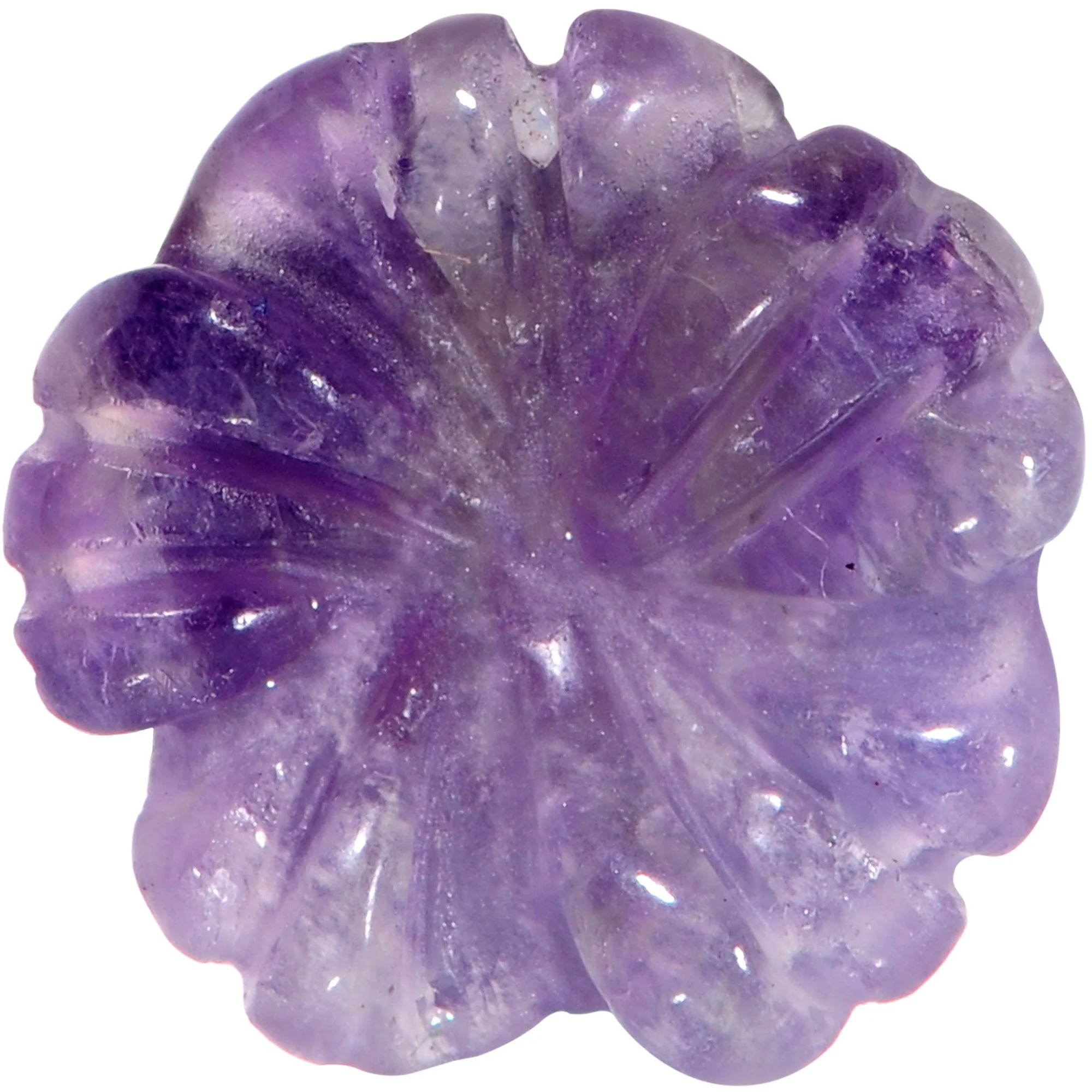 Purple Amethyst Stone Tropical Flower Single Flare Plug Set 6mm to 25mm - Image 3