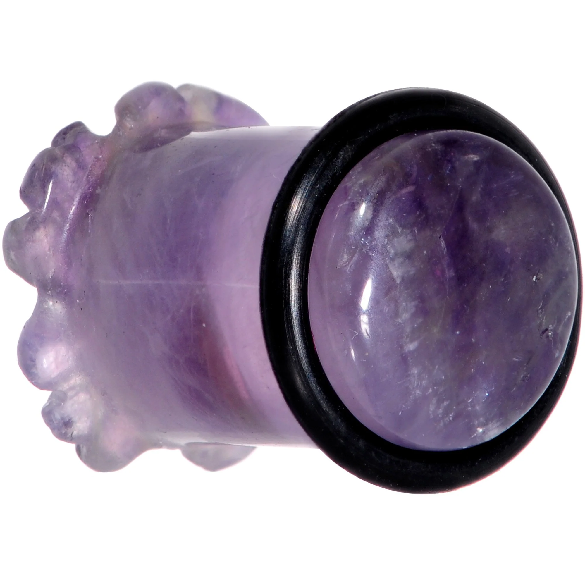Purple Amethyst Stone Tropical Flower Single Flare Plug Set 6mm to 25mm - Image 5