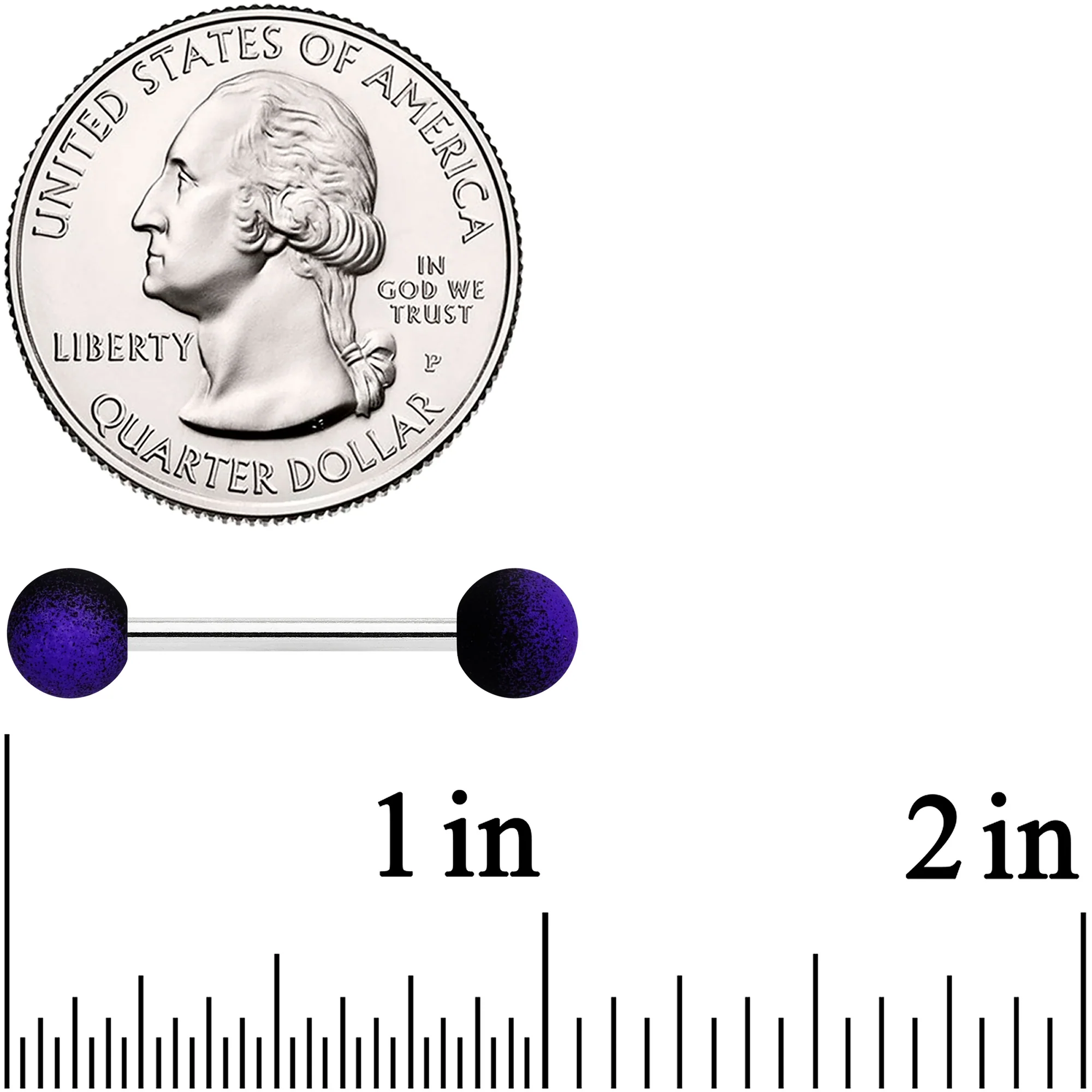 Purple Black Ombre Soft Finish Barbell Tongue Ring - Image 2