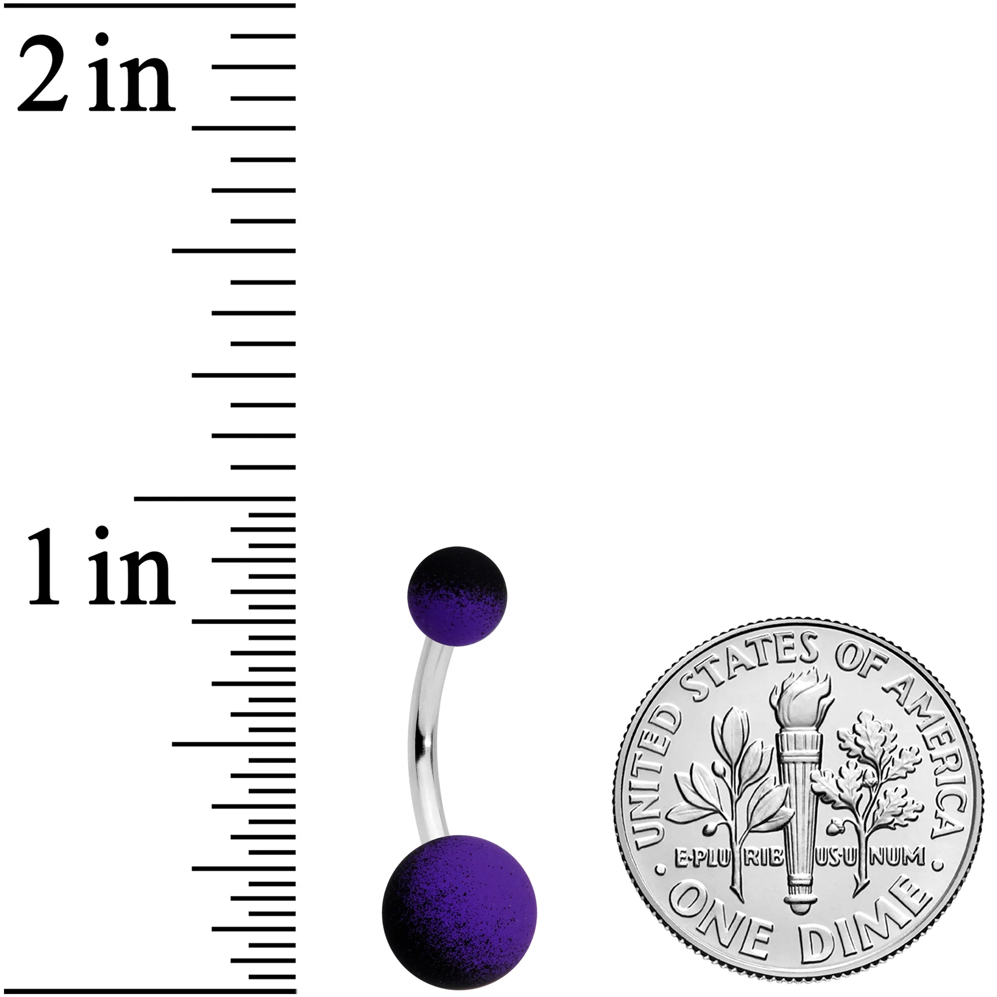 Purple Black Ombre Soft Finish Belly Ring - Image 2