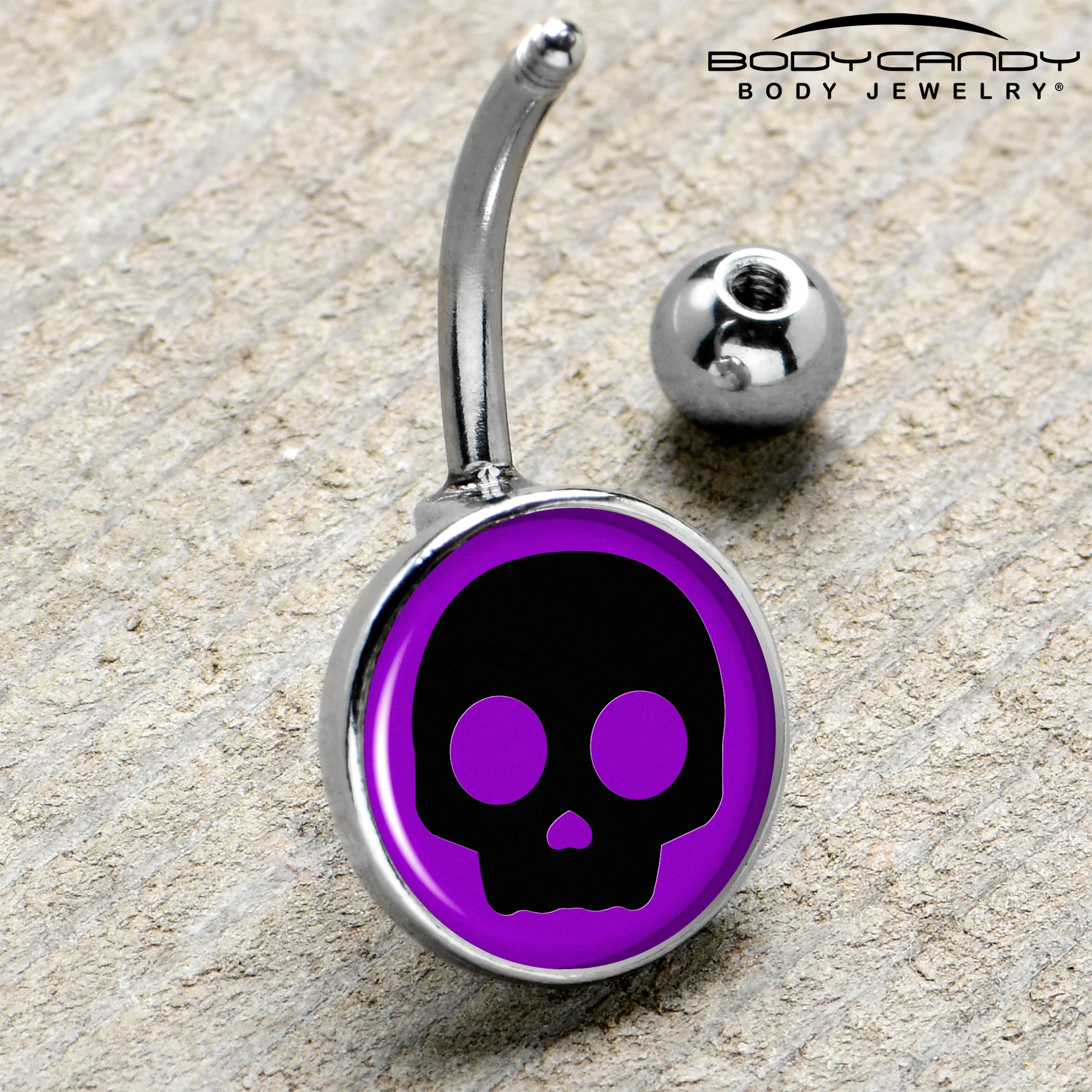 Purple Black Simple Skull Belly Ring by Onyx O - Image 4