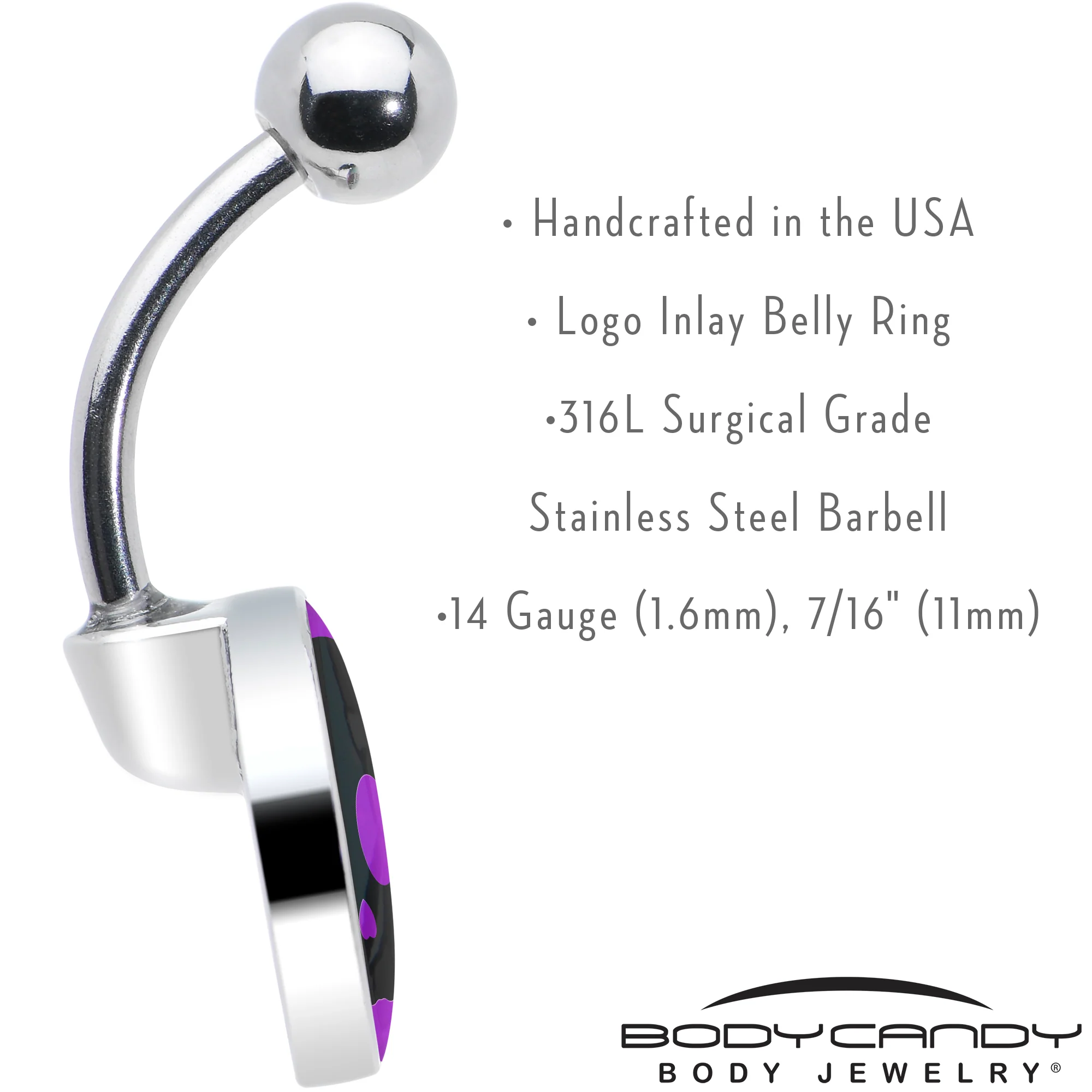 Purple Black Simple Skull Belly Ring by Onyx O - Image 7