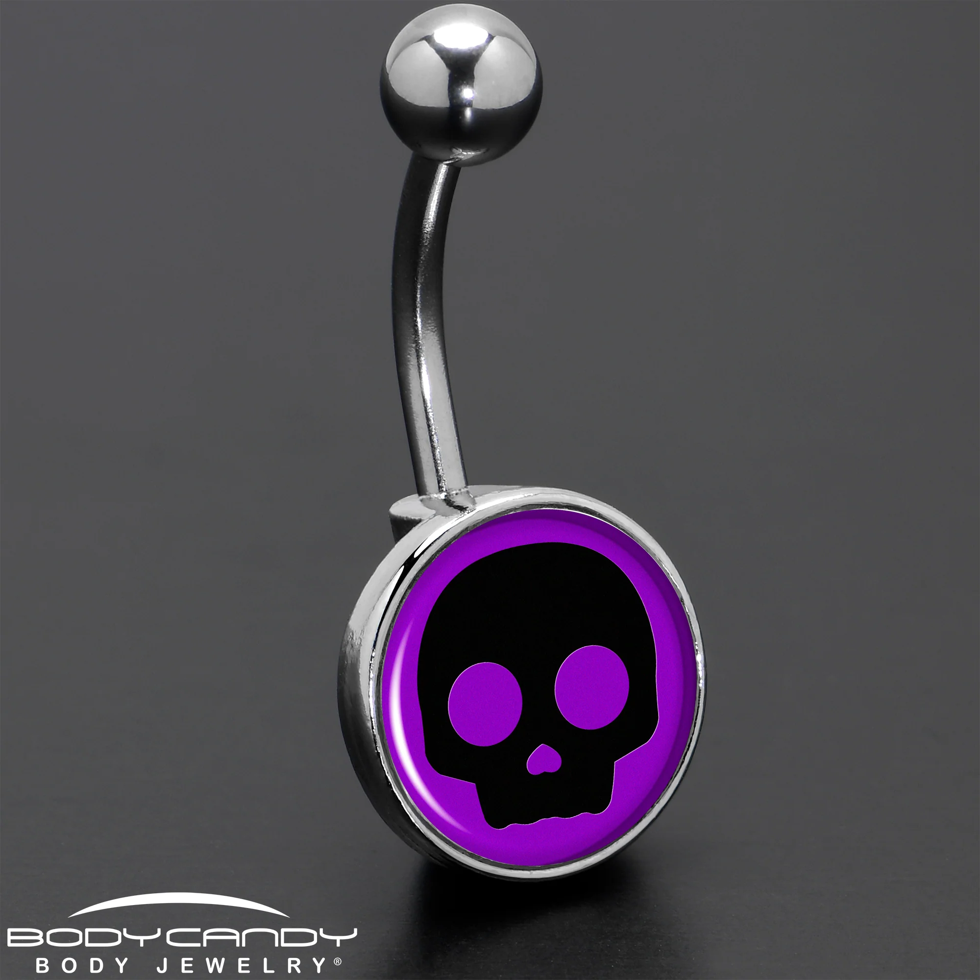 Purple Black Simple Skull Belly Ring by Onyx O - Image 8