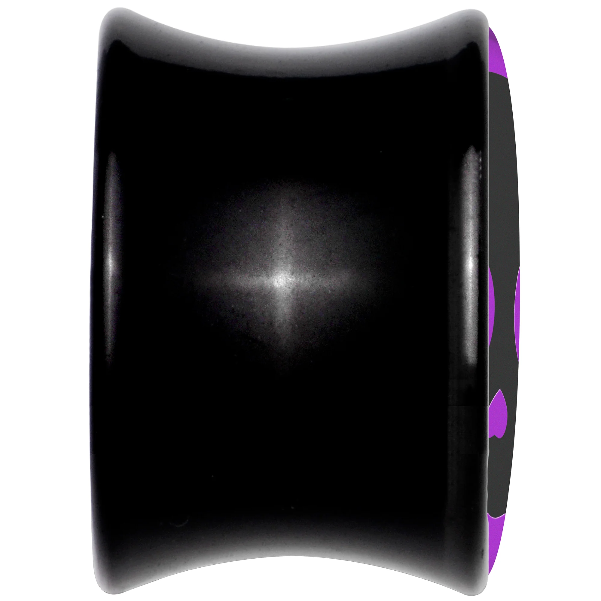 0G Purple Black Simple Skull Black Acrylic Saddle Plug Set by Onyx O - Image 5