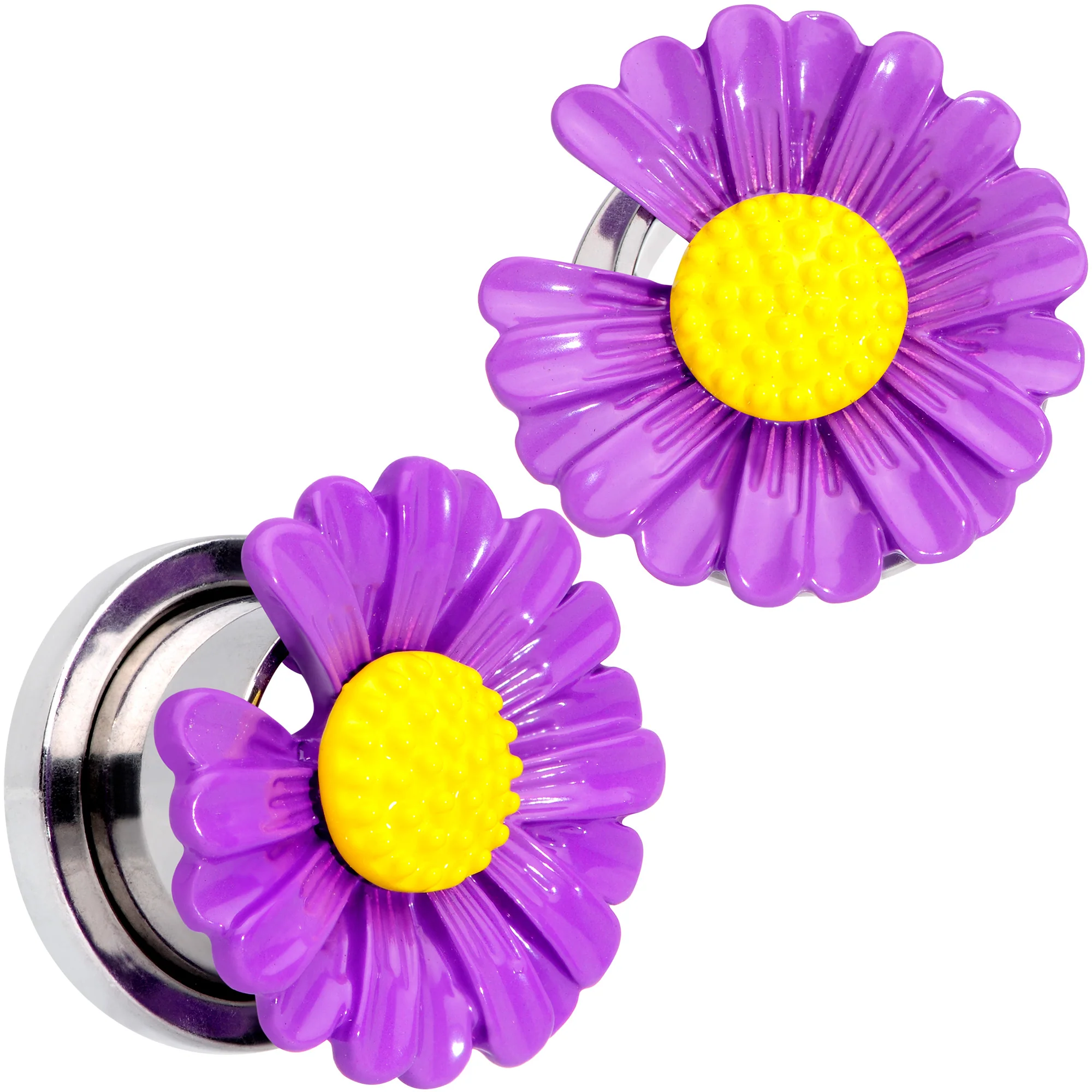 Purple Daisy Flower Screw Fit Plug Set - Image 10