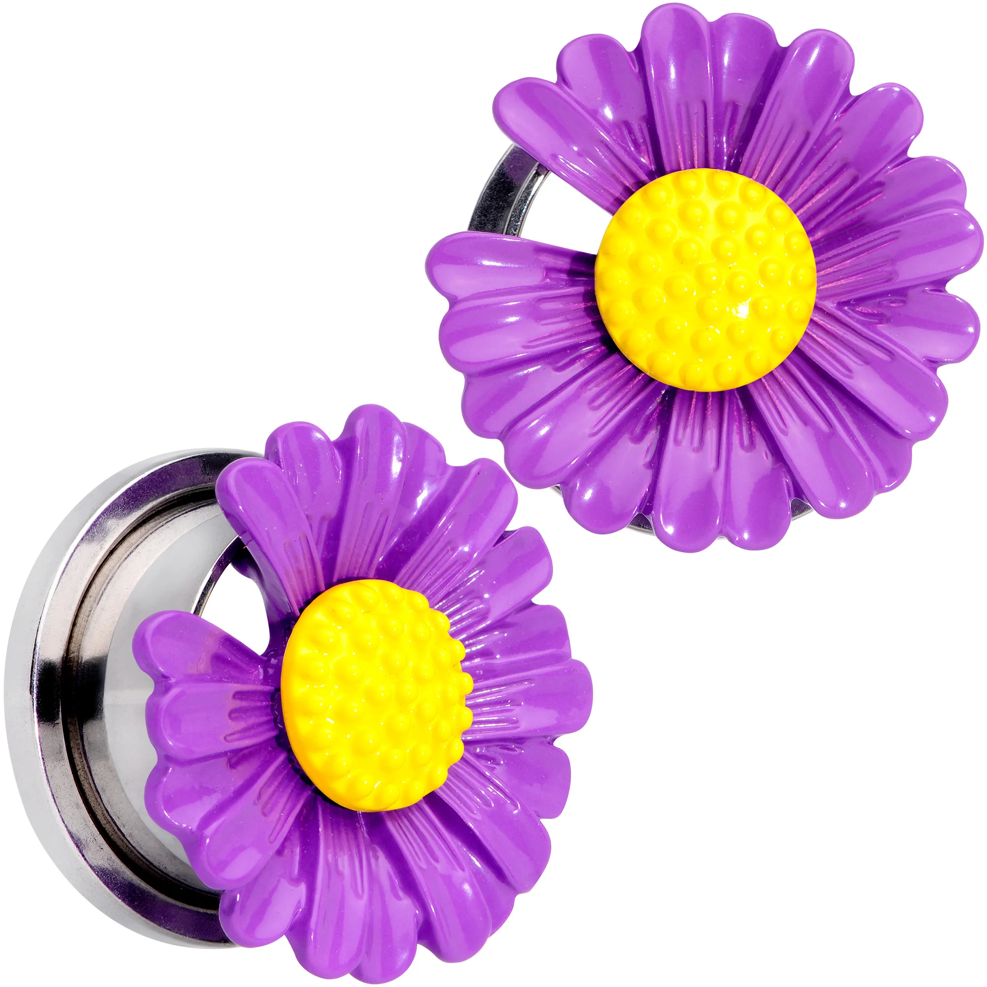 Purple Daisy Flower Screw Fit Plug Set - Image 12