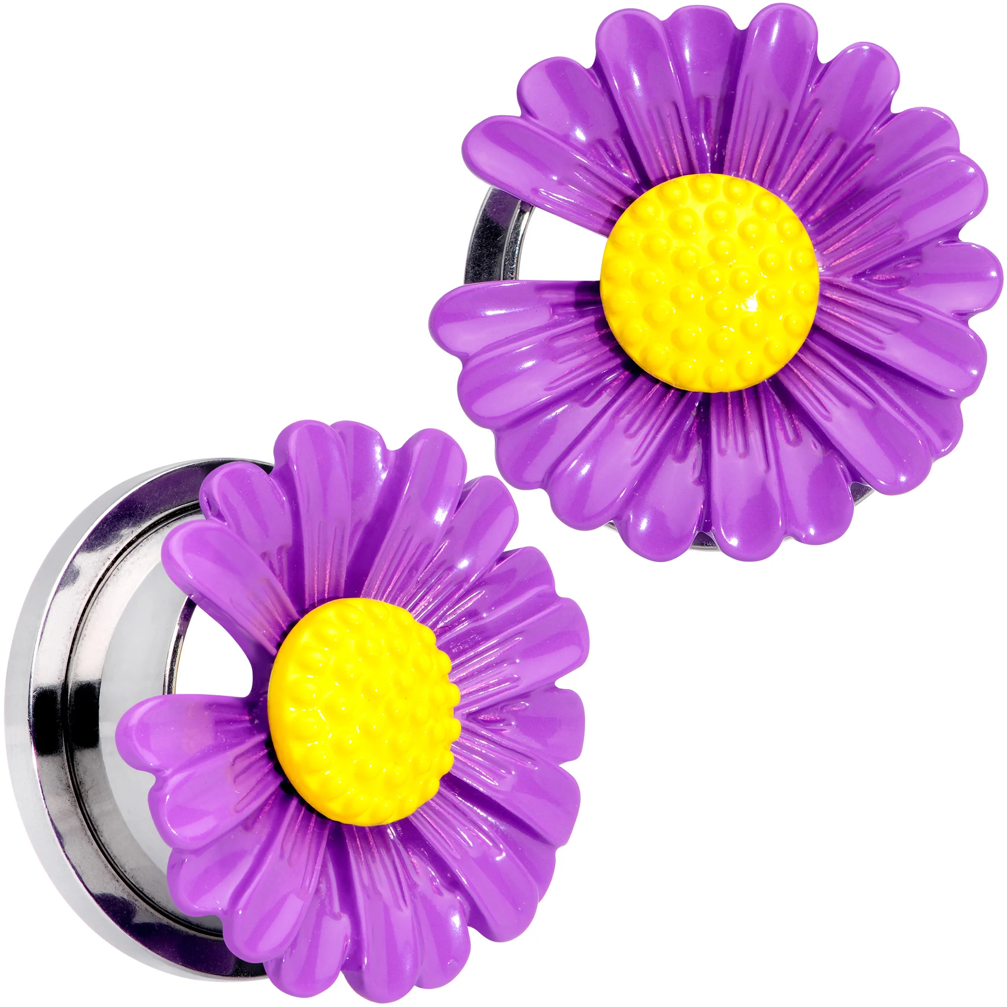 Purple Daisy Flower Screw Fit Plug Set - Image 13