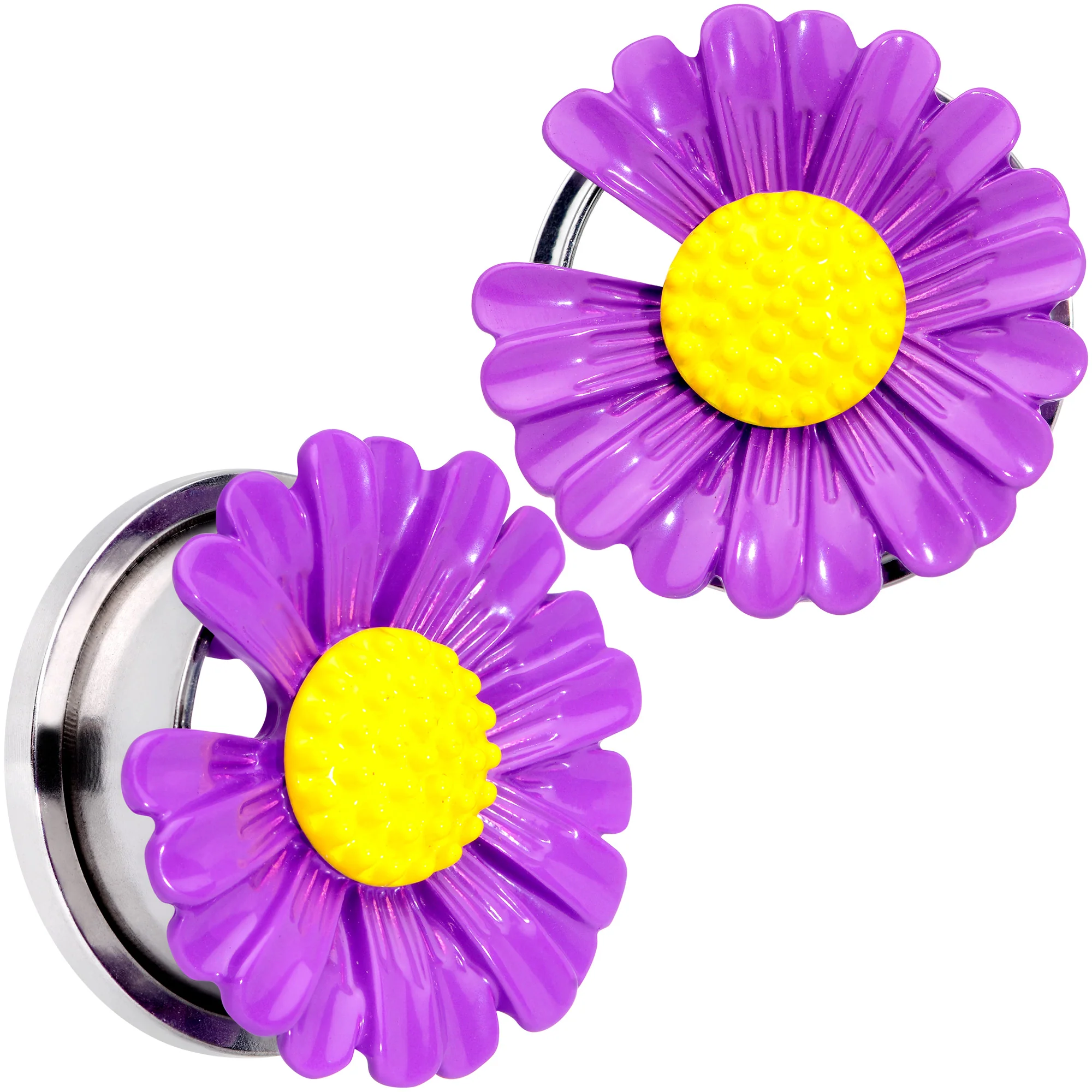 Purple Daisy Flower Screw Fit Plug Set - Image 14