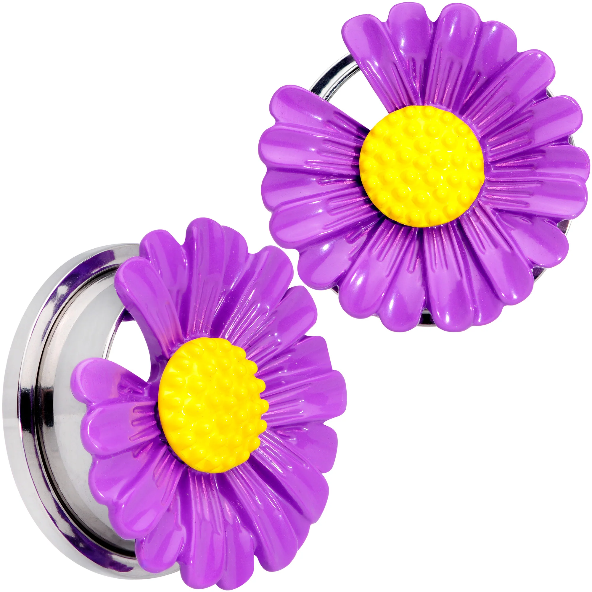 Purple Daisy Flower Screw Fit Plug Set - Image 15