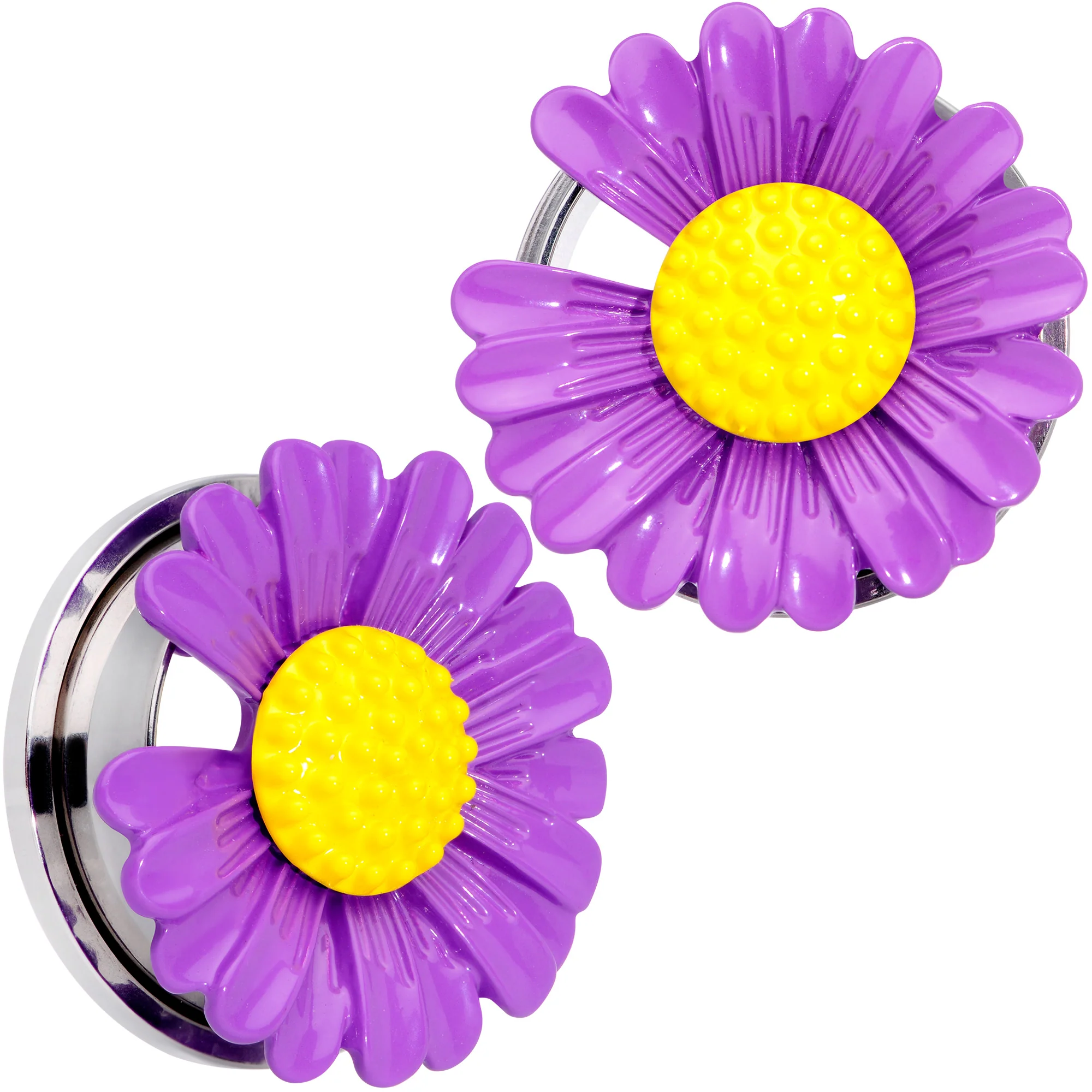 Purple Daisy Flower Screw Fit Plug Set - Image 16