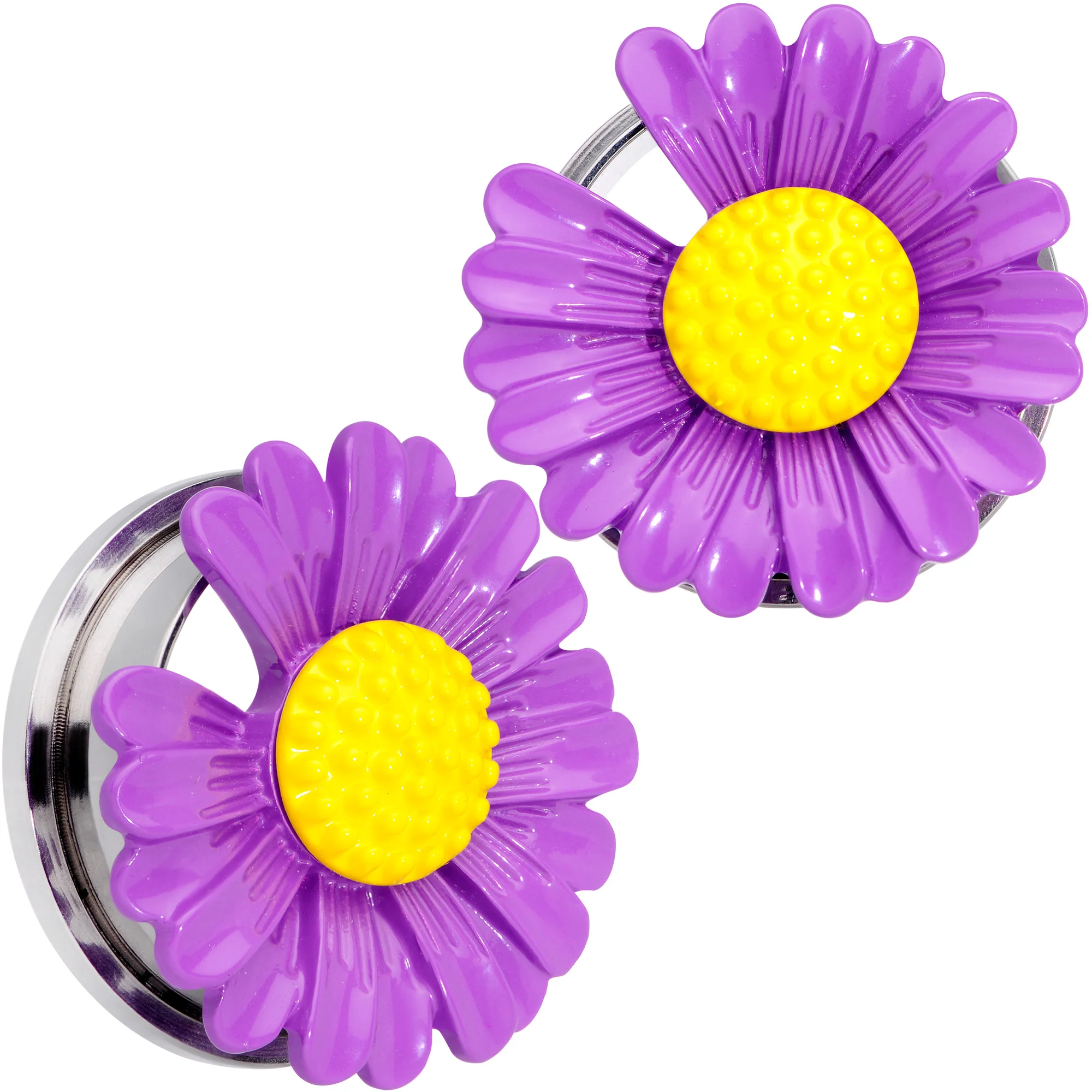Purple Daisy Flower Screw Fit Plug Set - Image 17