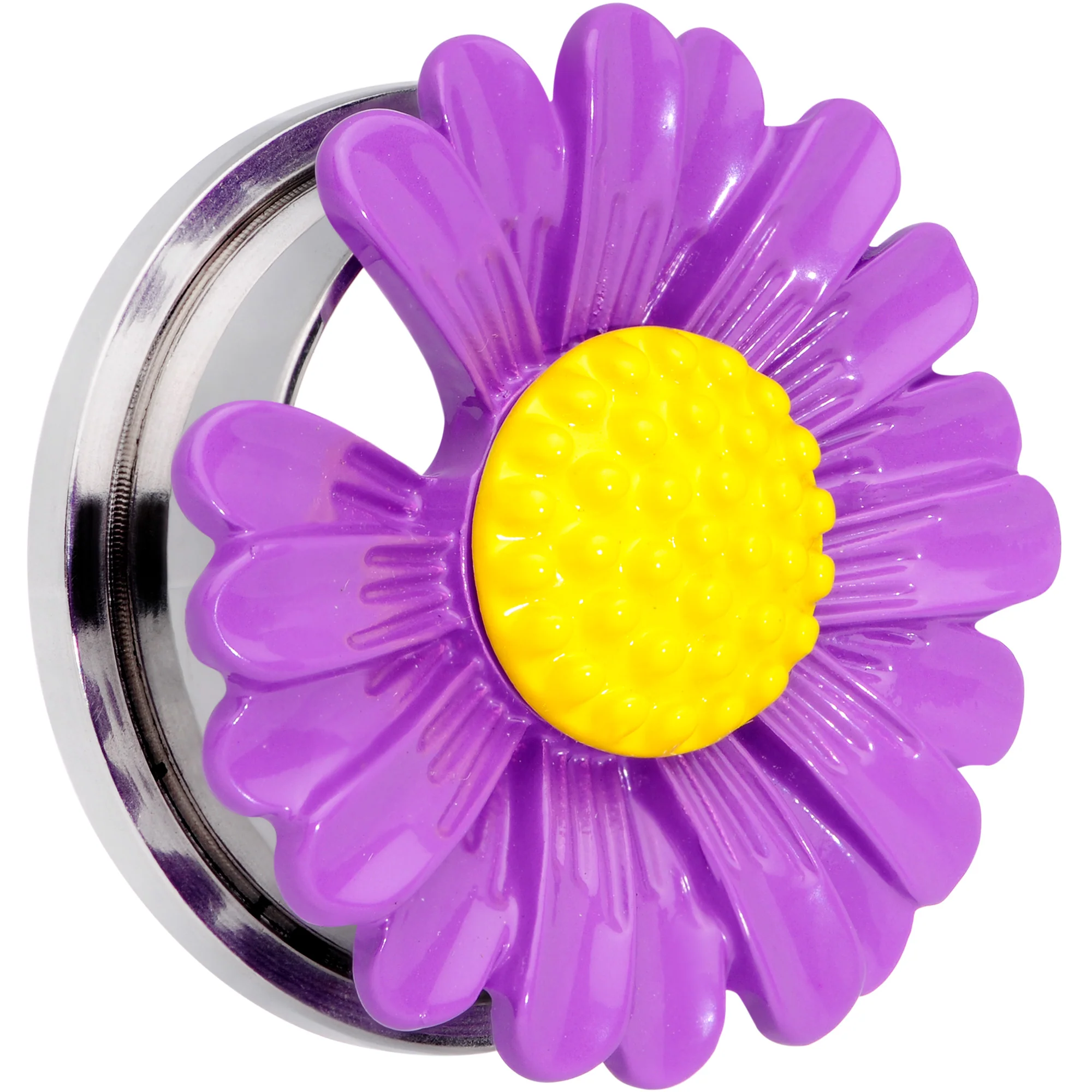 Purple Daisy Flower Screw Fit Plug Set - Image 3
