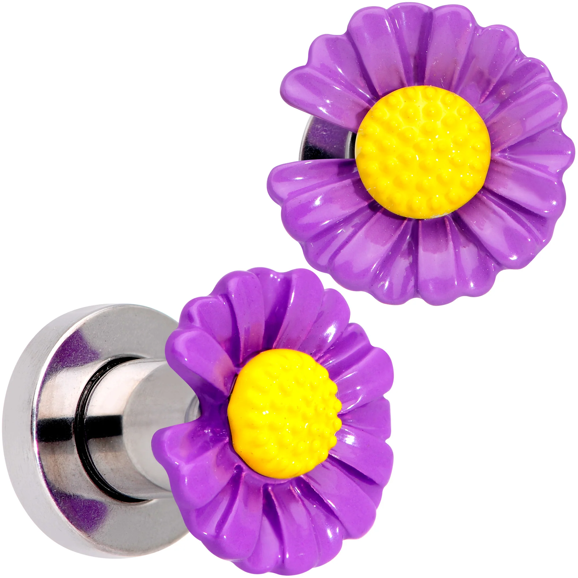 Purple Daisy Flower Screw Fit Plug Set - Image 8