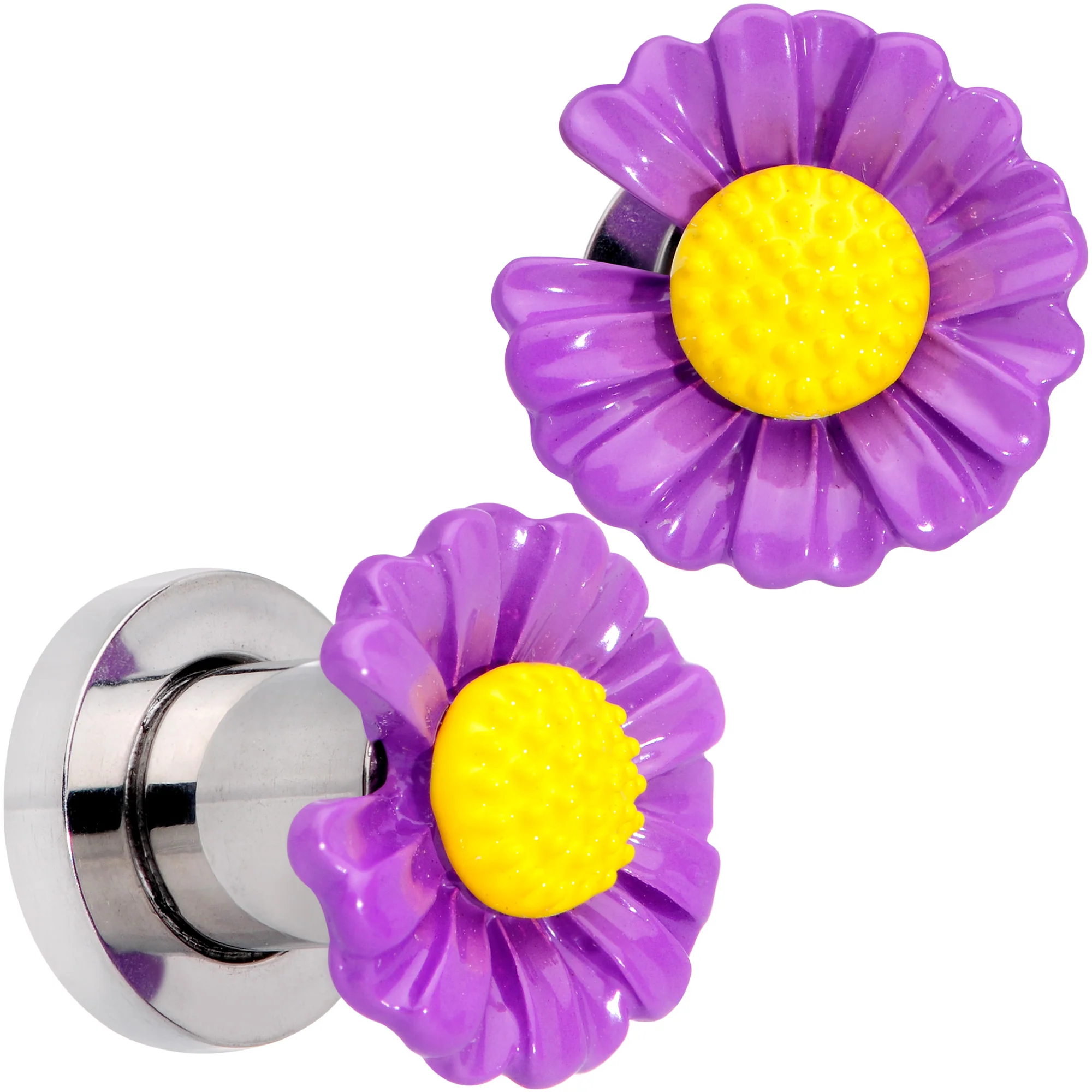 Purple Daisy Flower Screw Fit Plug Set - Image 9