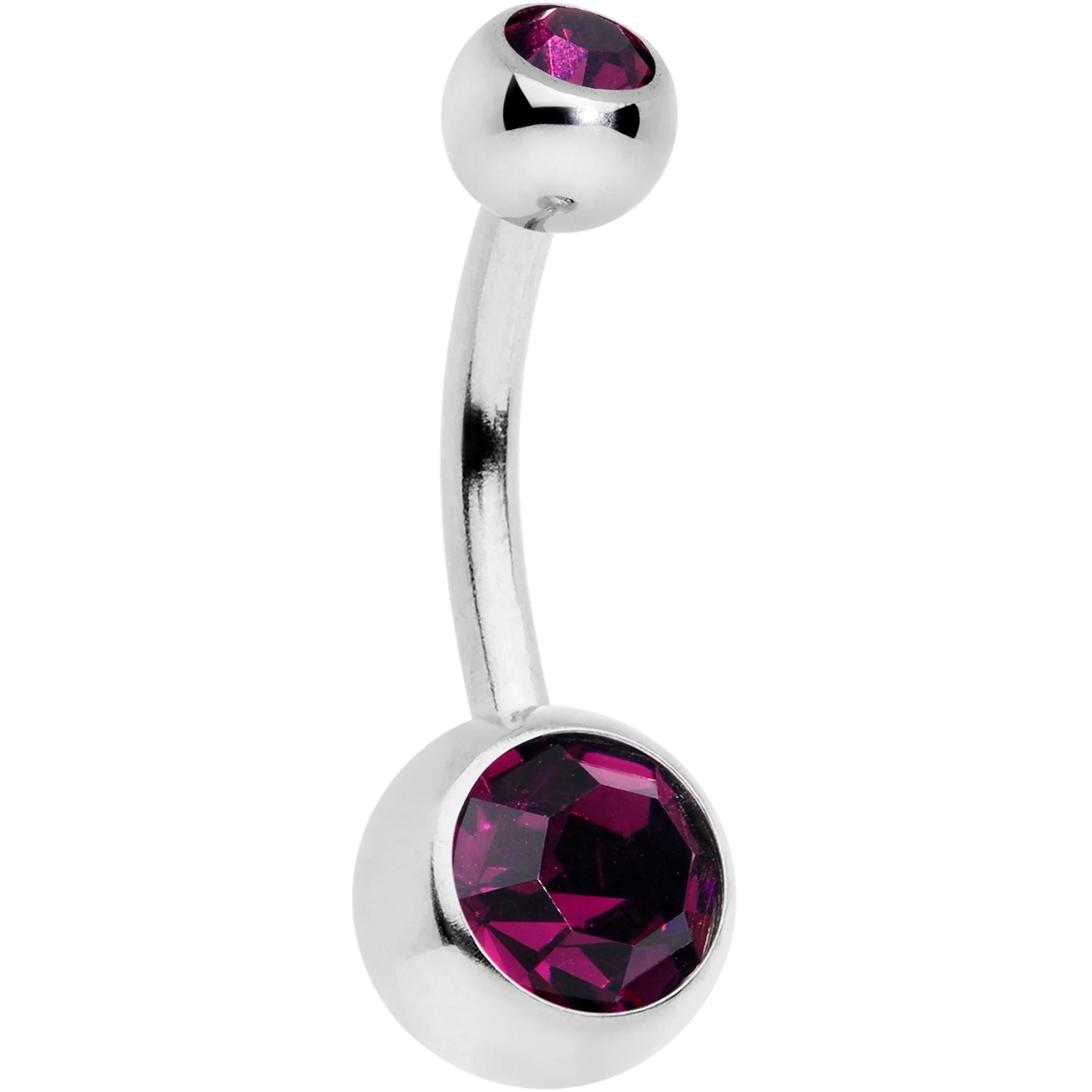 Purple Gem Sandblasted Glow Swirl Belly Ring Set of 4 - Image 2