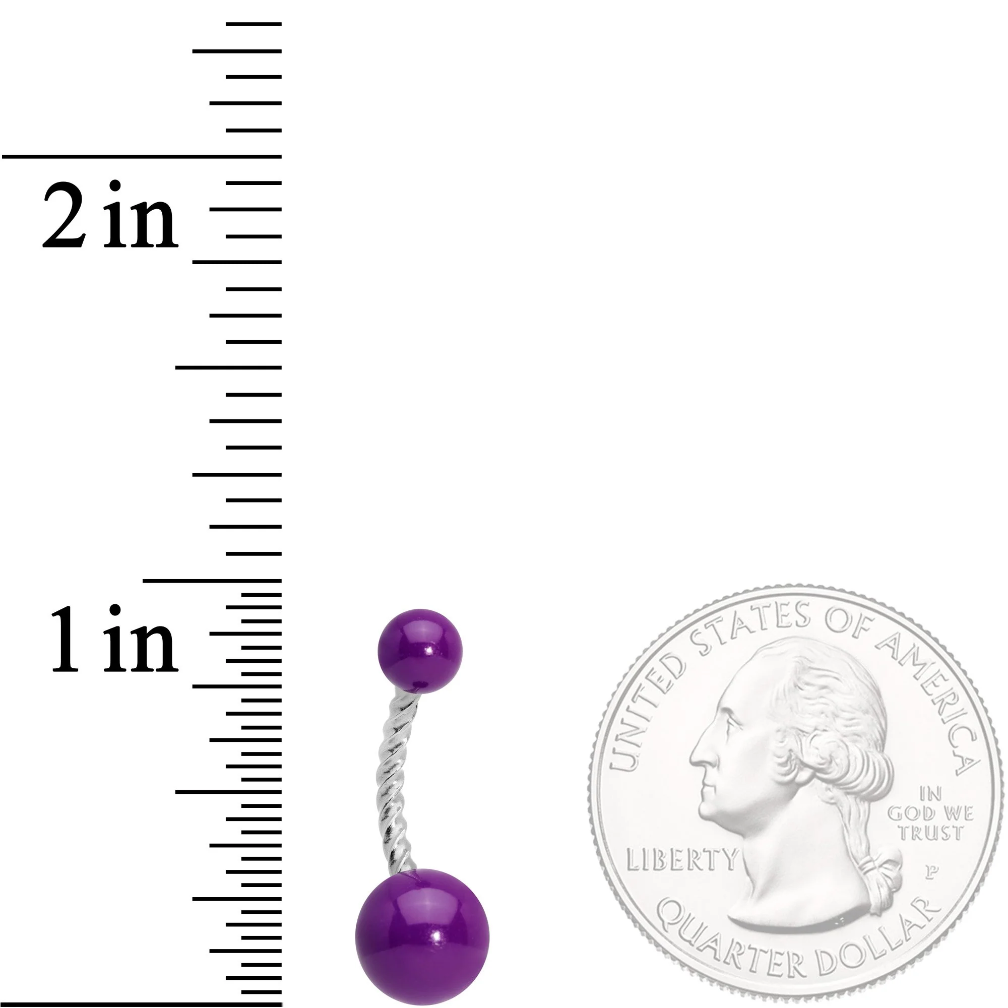 Purple Glow in the Dark Totally Twisted Belly Ring - Image 2