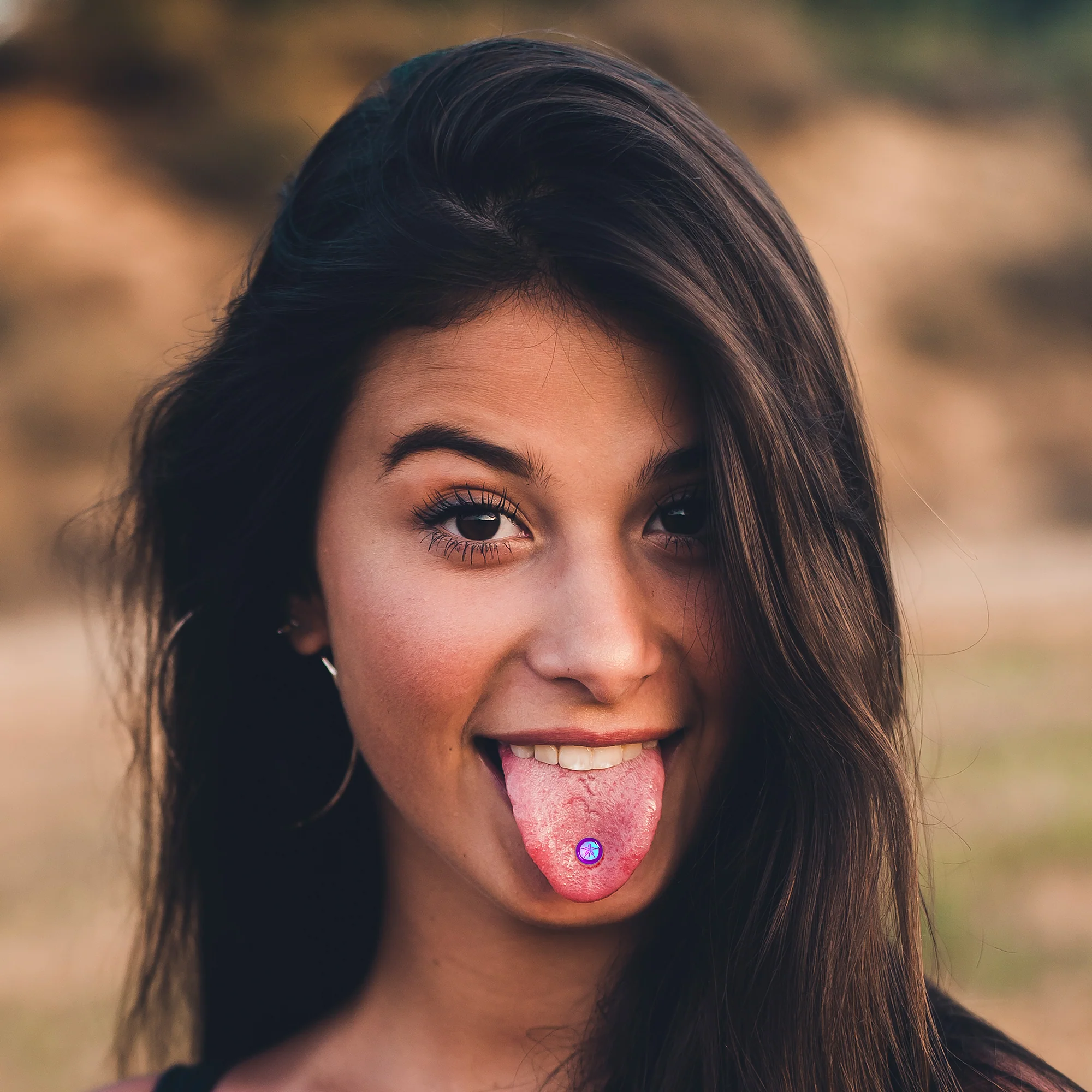 Purple Nautical Sand Dollar Barbell Tongue Ring by Onyx O - Image 3