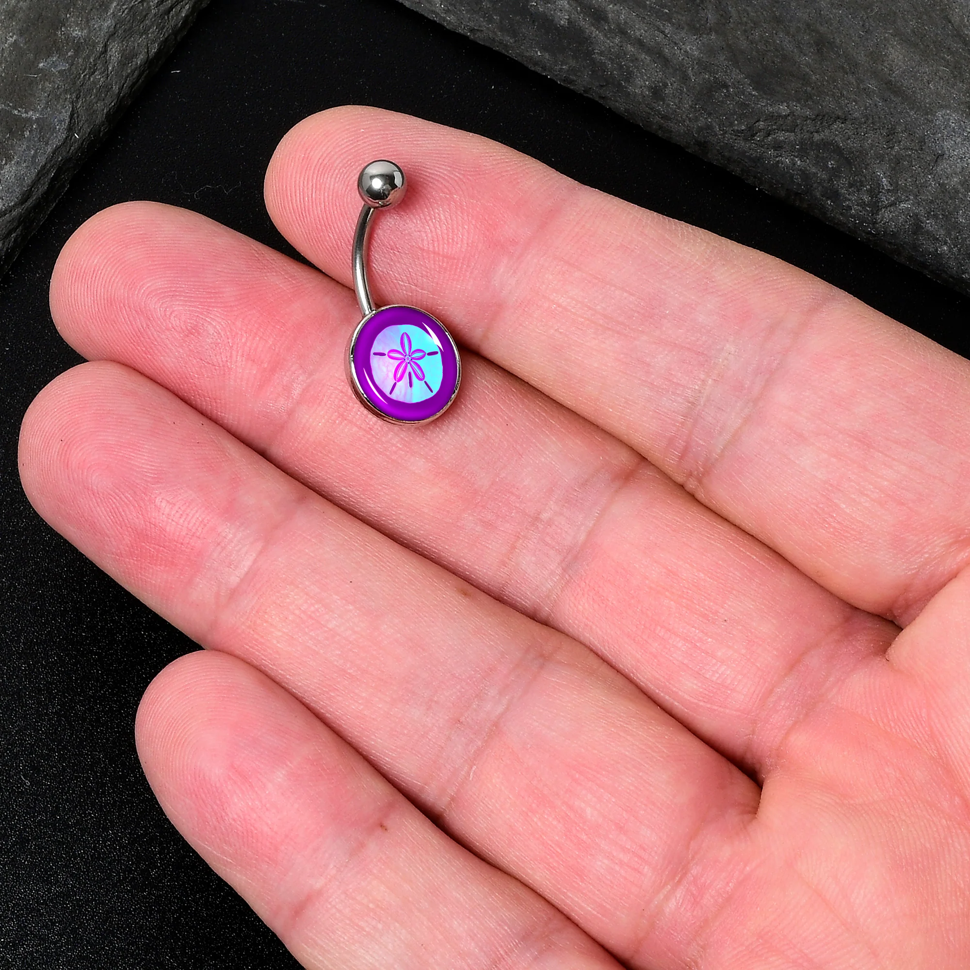 Purple Nautical Sand Dollar Belly Ring by Onyx O - Image 2