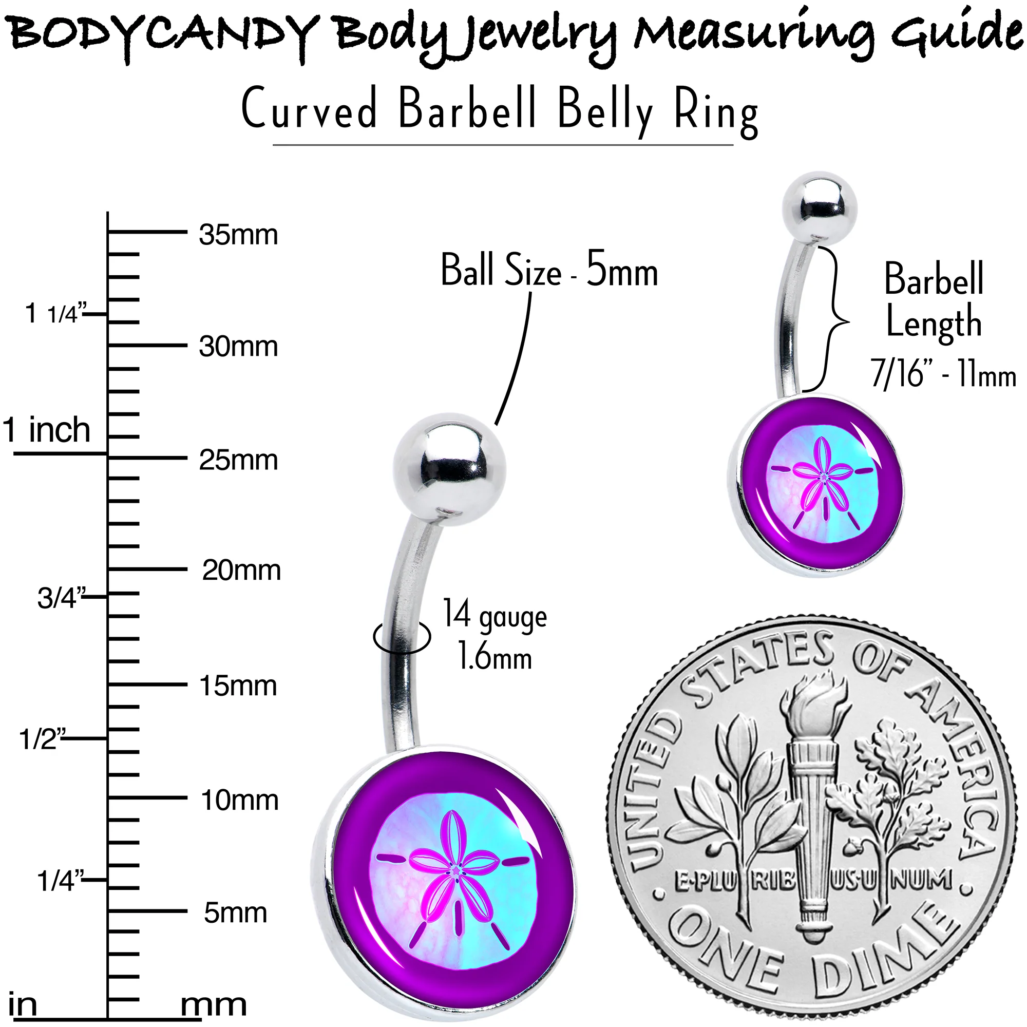 Purple Nautical Sand Dollar Belly Ring by Onyx O - Image 6