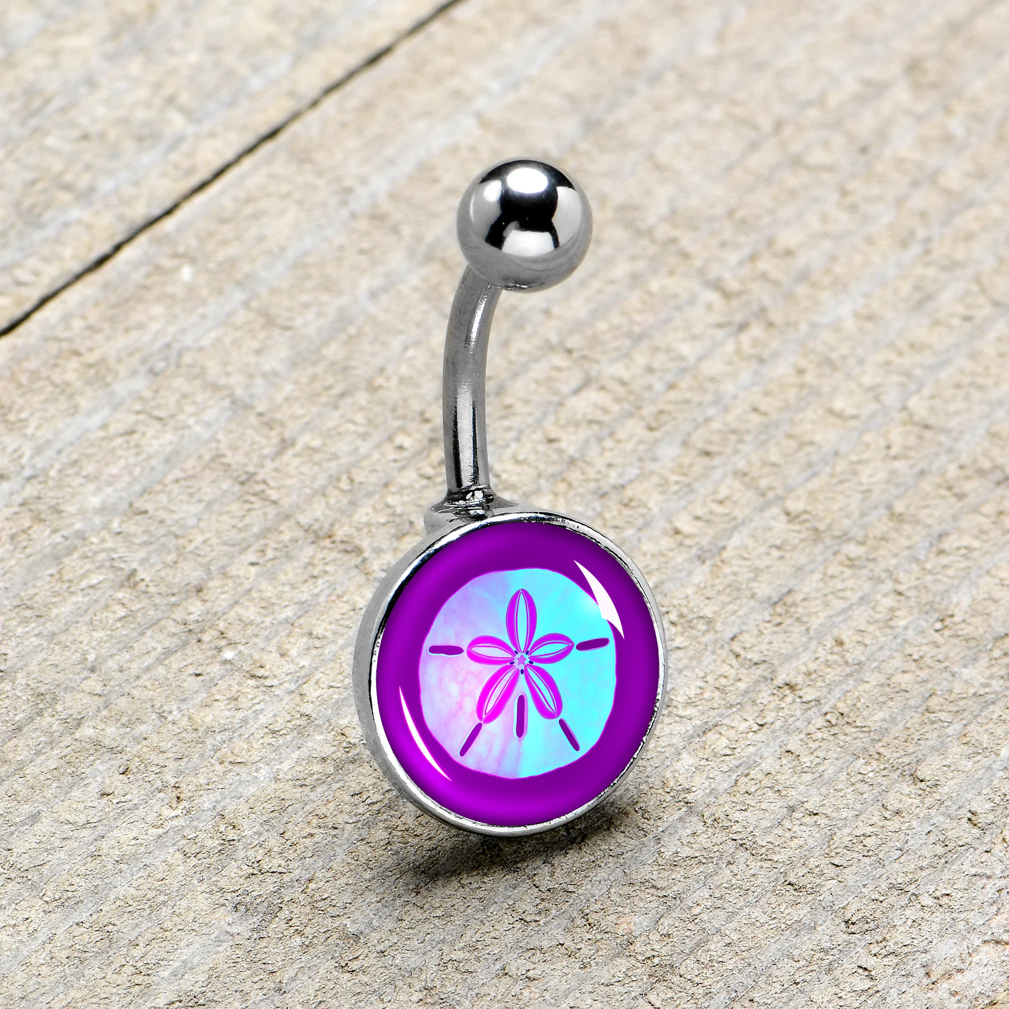 Purple Nautical Sand Dollar Belly Ring by Onyx O - Image 8