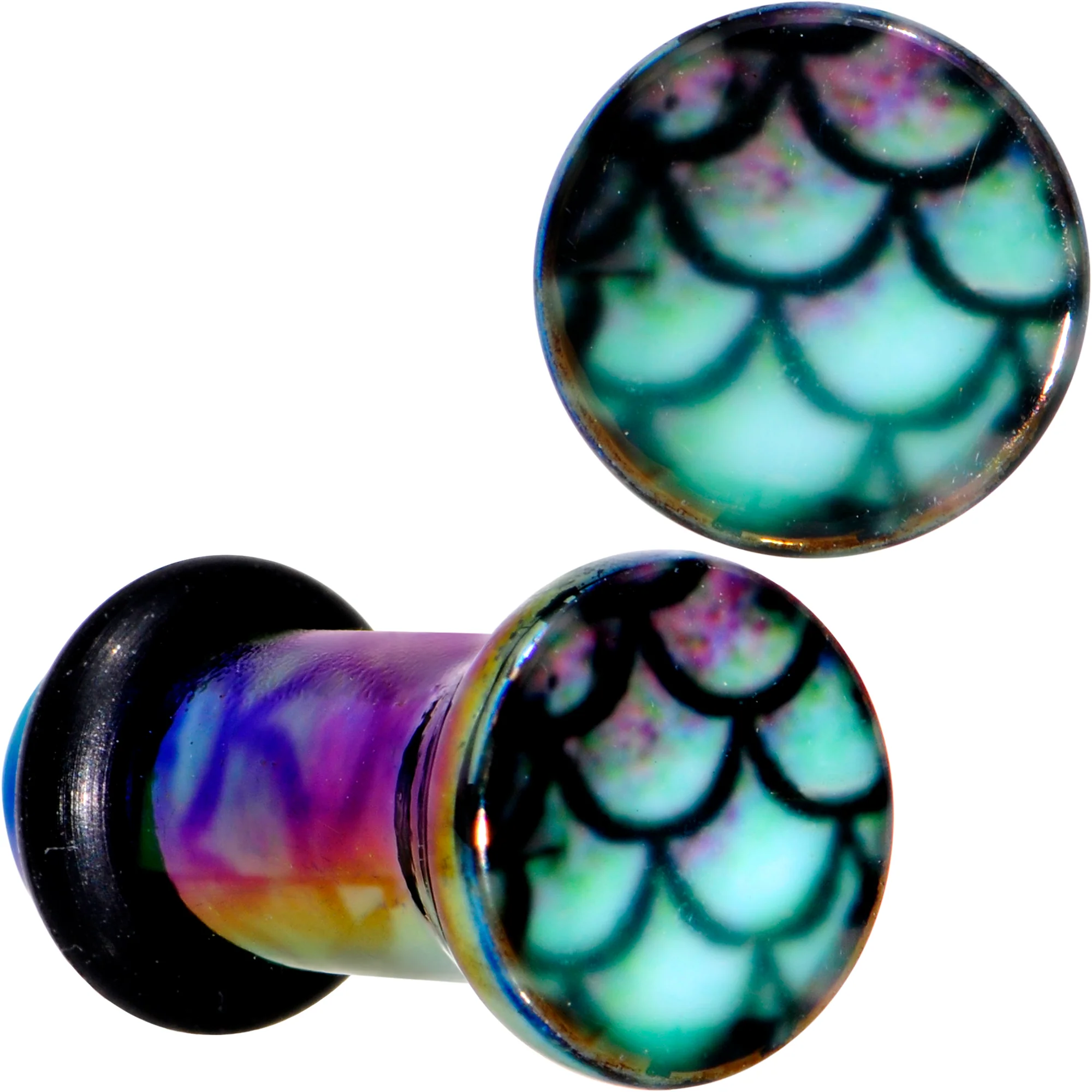 Rainbow Acrylic Magical Mermaid Single Flare Plug Set 4mm to 12mm - Image 4