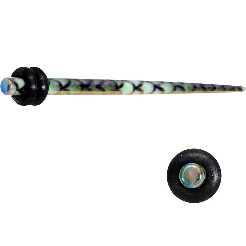 Rainbow Acrylic Mermaid Scale Straight Taper Set 14G to 12mm - Image 5