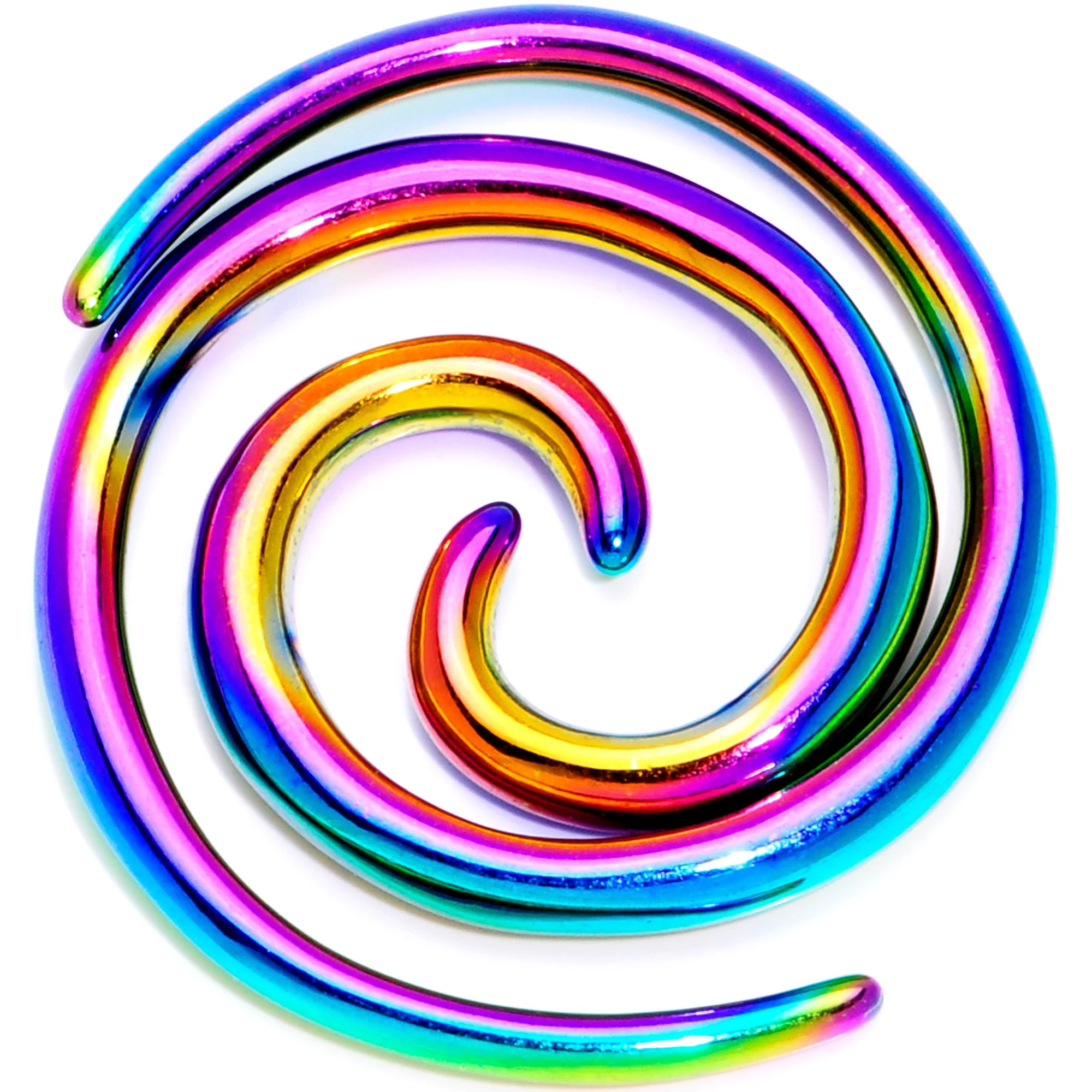Rainbow Anodized Titanium Micro Spiral Taper Set 12G to 8G - Image 3