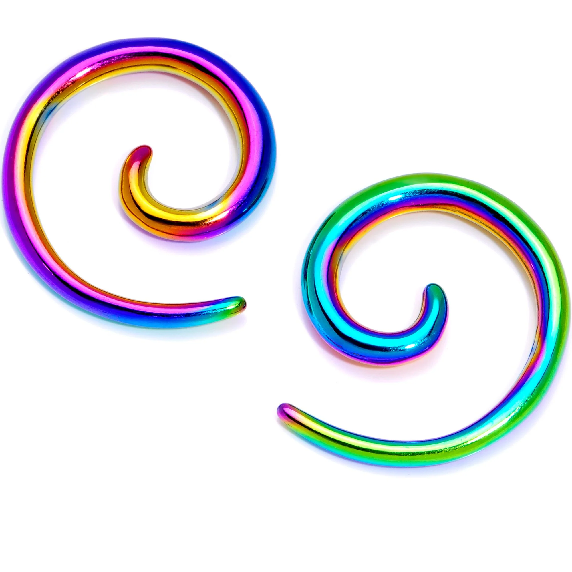 Rainbow Anodized Titanium Micro Spiral Taper Set 12G to 8G - Image 4