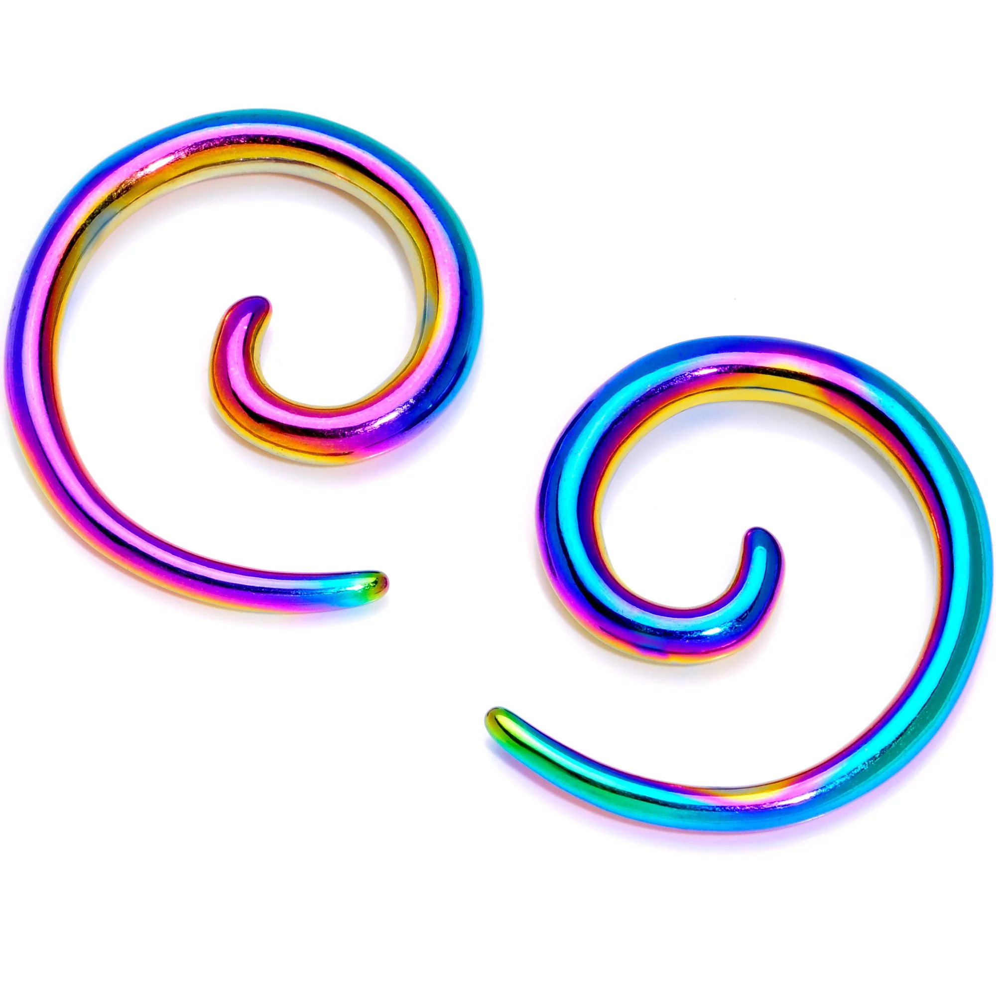 Rainbow Anodized Titanium Micro Spiral Taper Set 12G to 8G - Image 5