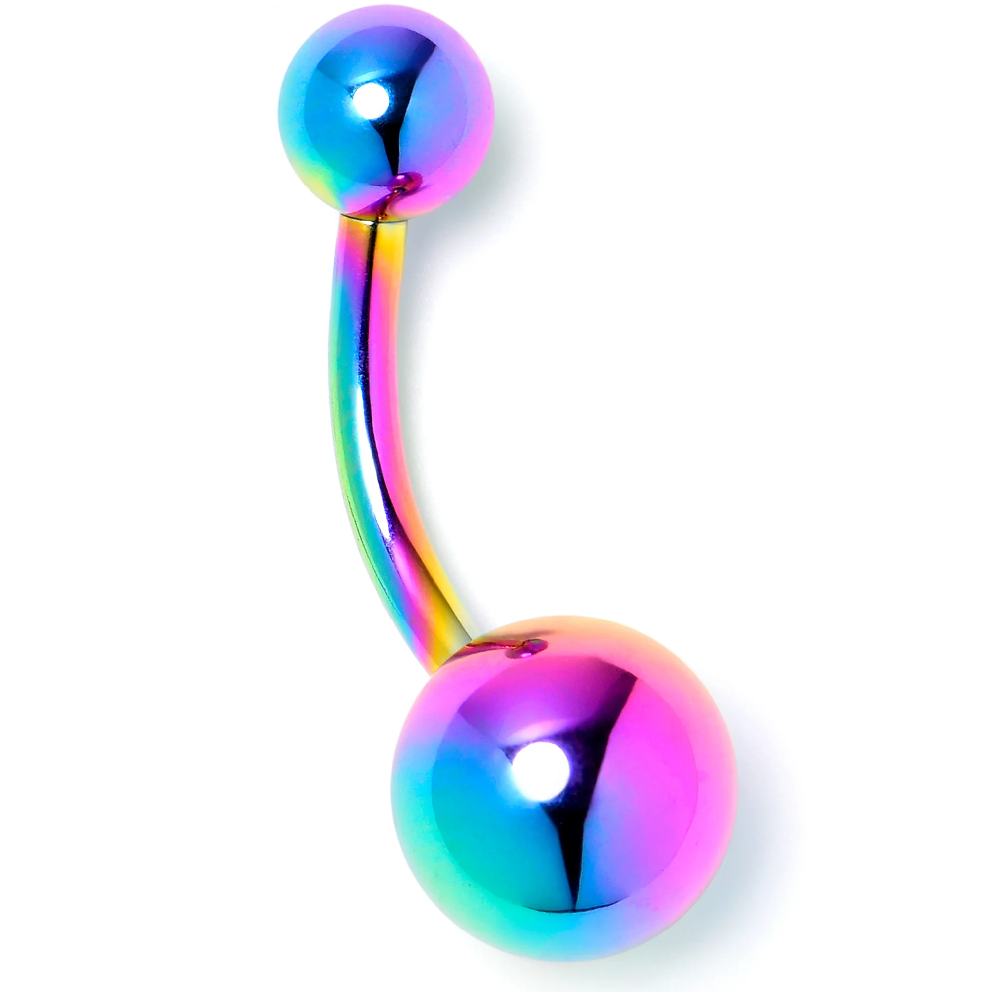 Rainbow ASTM F-136 Implant Grade Titanium Internally Threaded Belly Ring - Image 3