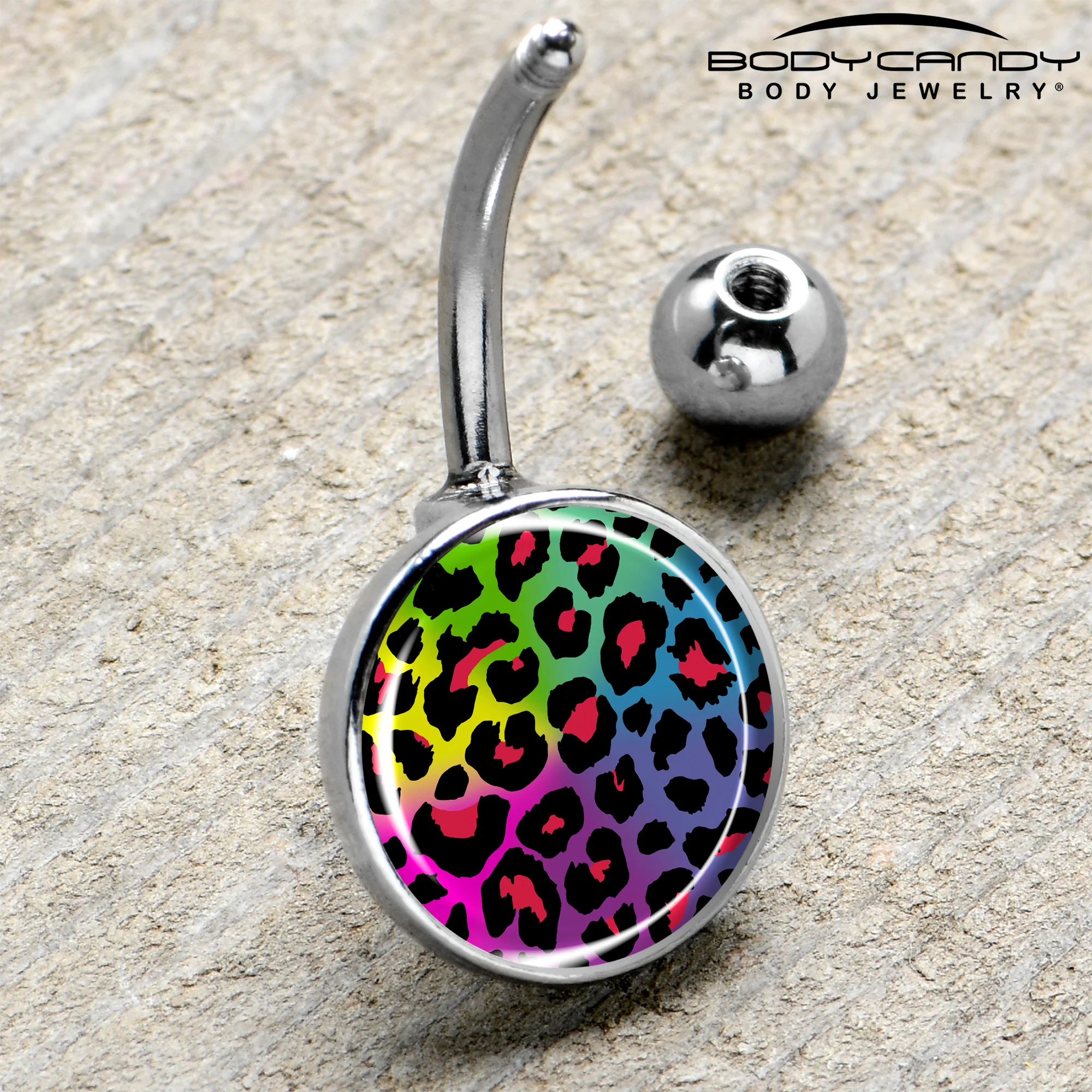 Rainbow Cheetah Print Belly Ring by Onyx O - Image 4